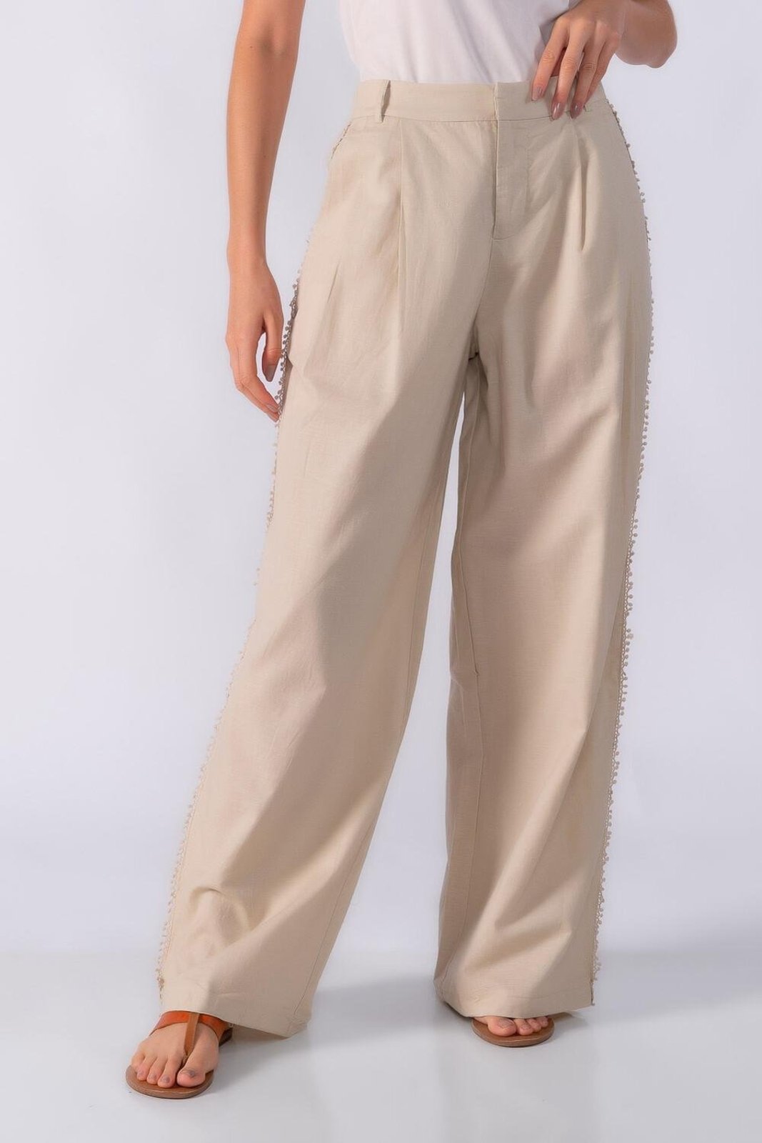 Calça com aplicações laterais Verde