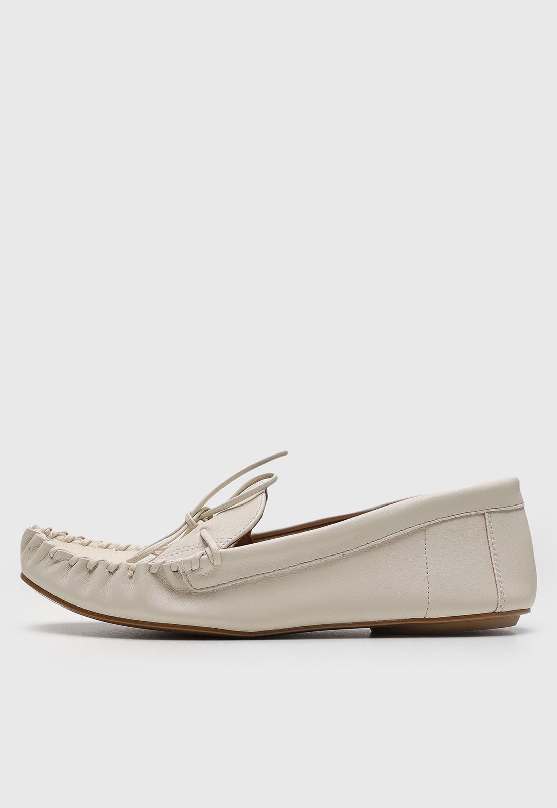 Mocassim Feminino Vizzano Laço Detalhe Off-White