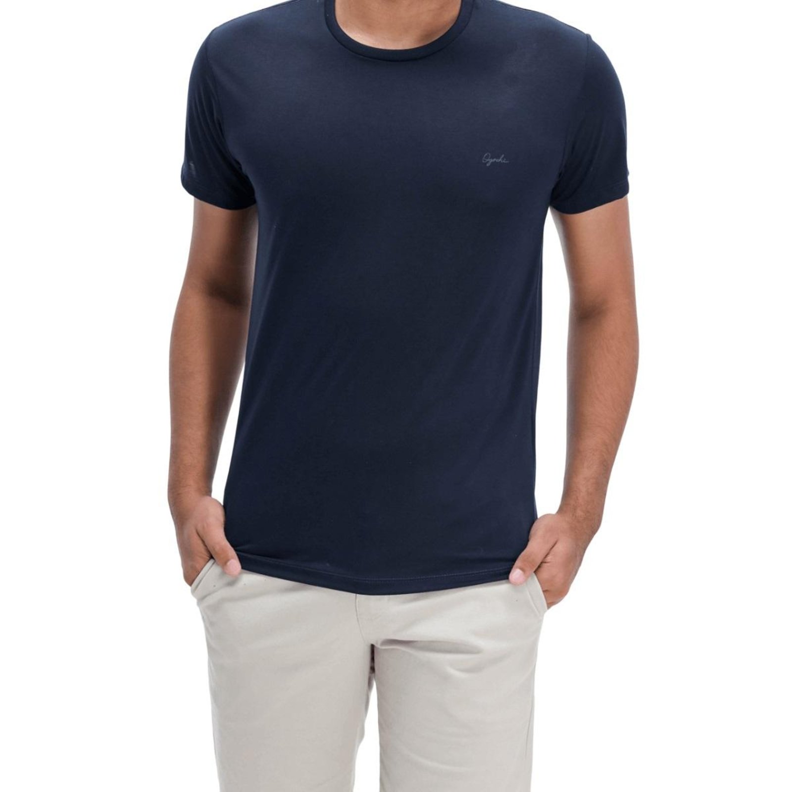 Camiseta Manga Curta Ogochi Slim Masculina 006500002 Marinho