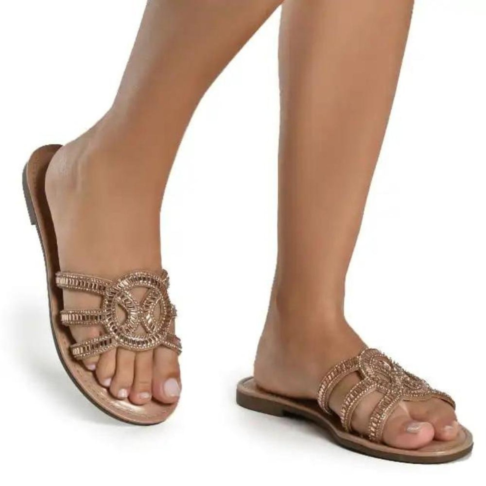 Tamanco Via Marte Strass Feminino Branco