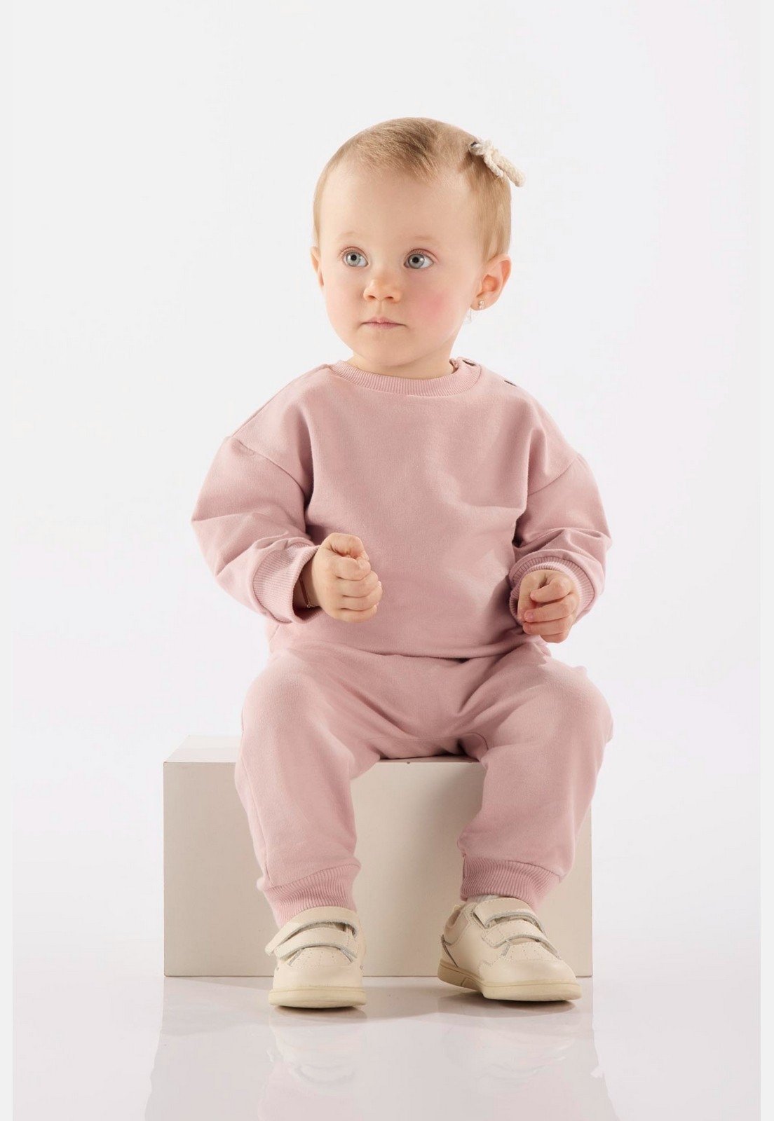 Infantil - Conjunto com Blusão e Calça Nature Unissex para Up Baby Rosa