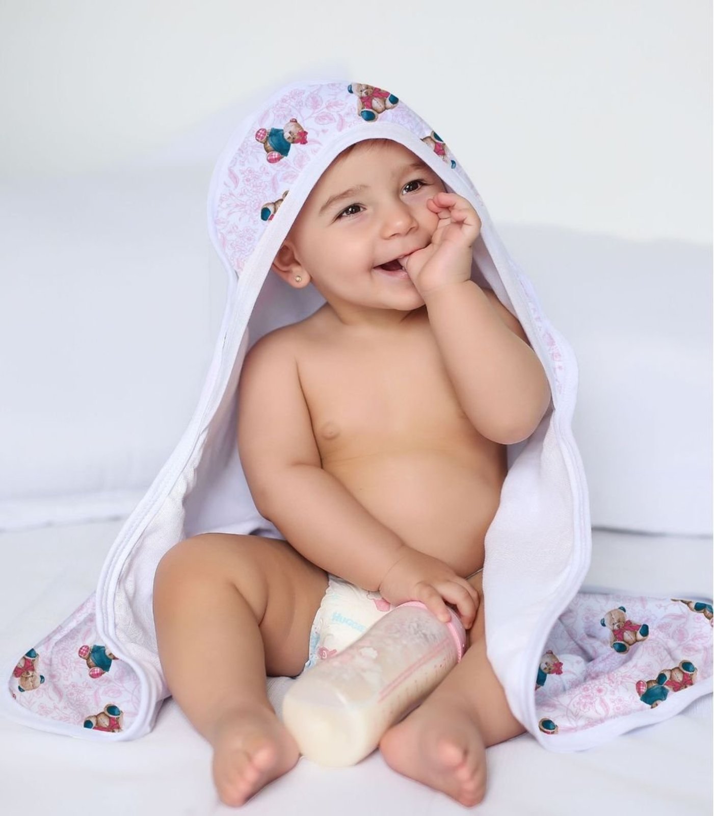 Toalha Com Capuz Vivaldi Rosa
