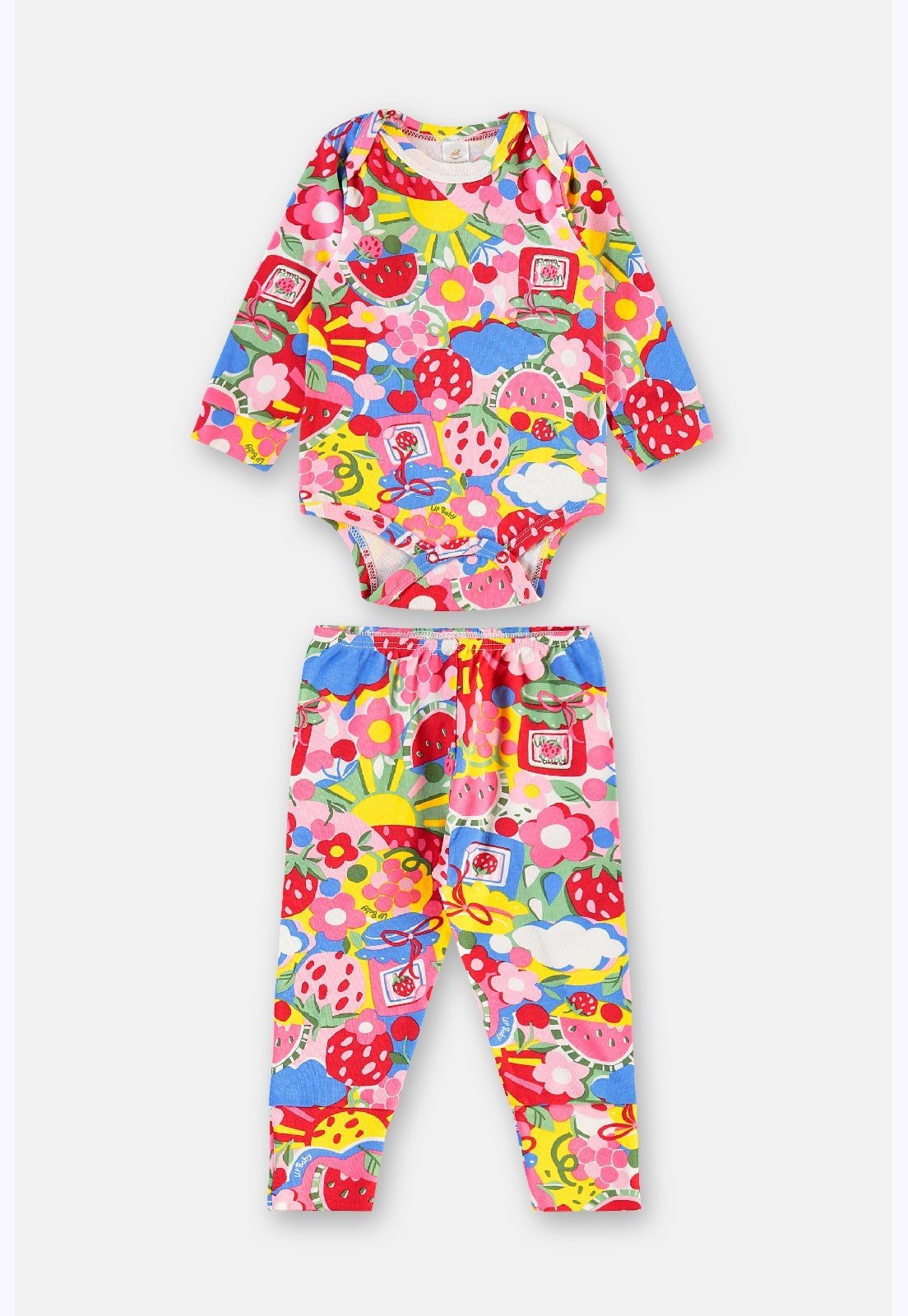Infantil - Conjunto Body e Calça Suedine Up Baby Amarelo