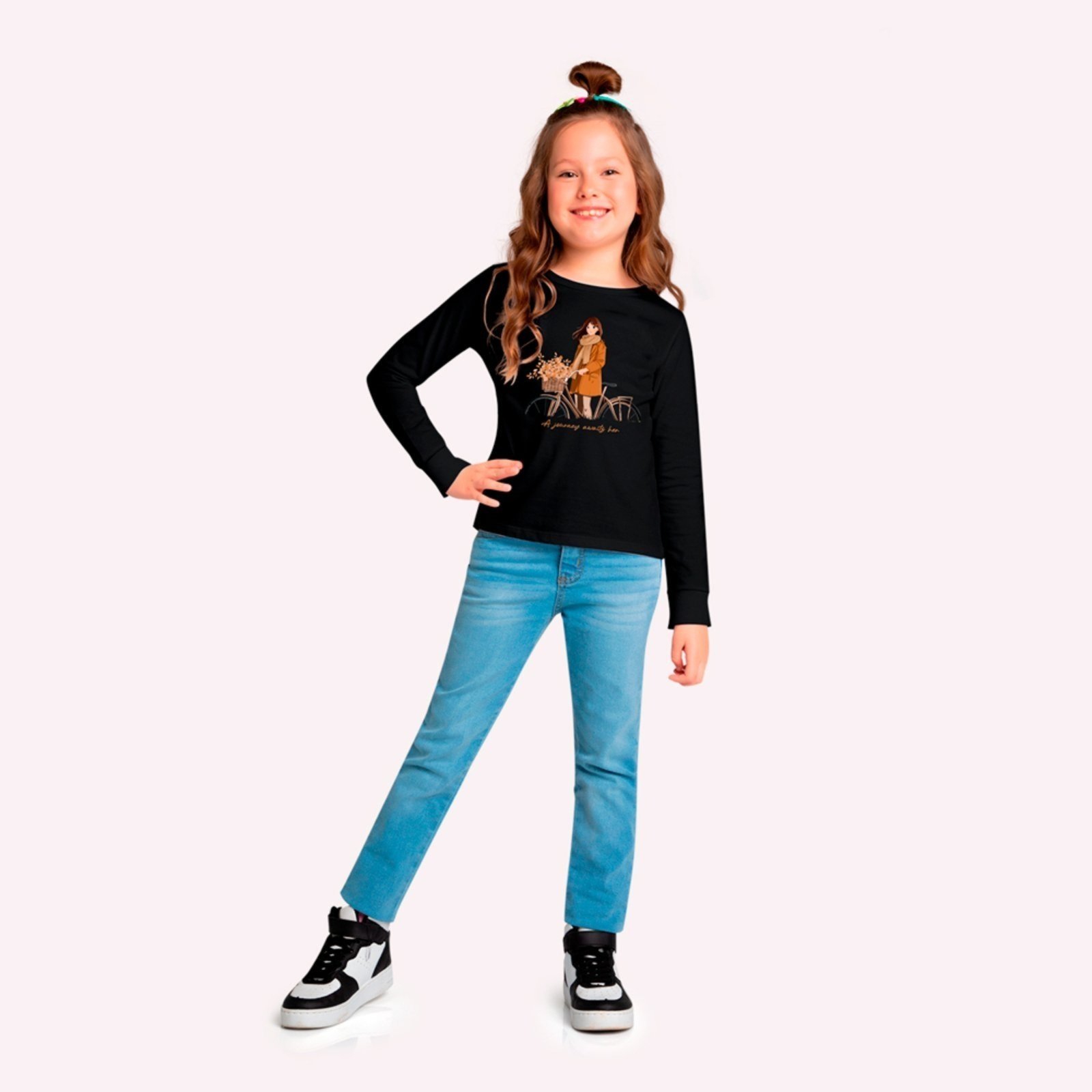 Infantil - Blusa Cropped Menina Estampa Kyly