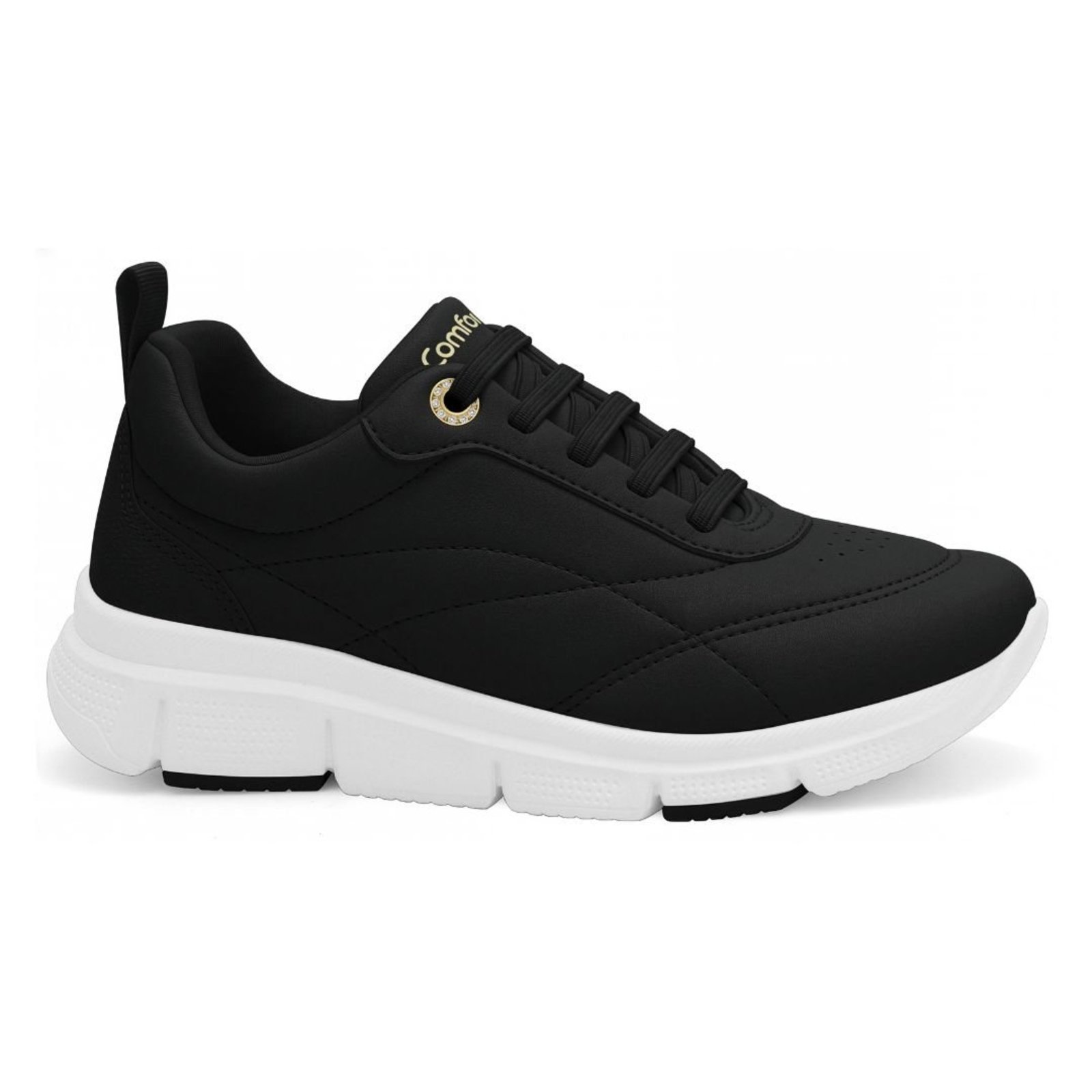 Tênis Feminino com Solado Leve Comfortflex 2690401 - Preto