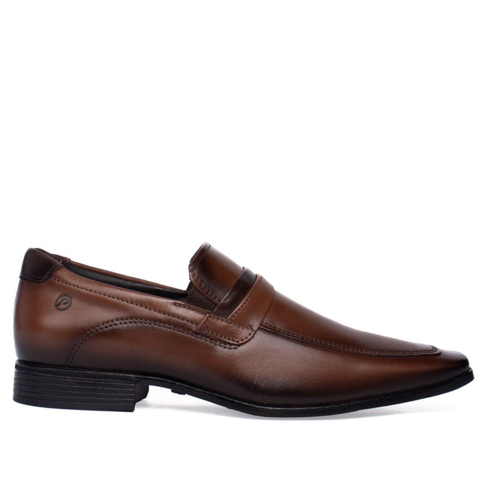 Sapato Masculino Pegada Calce Fácil Couro Pinhão/Marrom