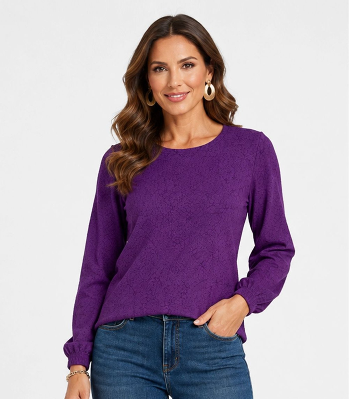 Blusão Feminino Em Tecido Aspen Infinita Cor Roxo