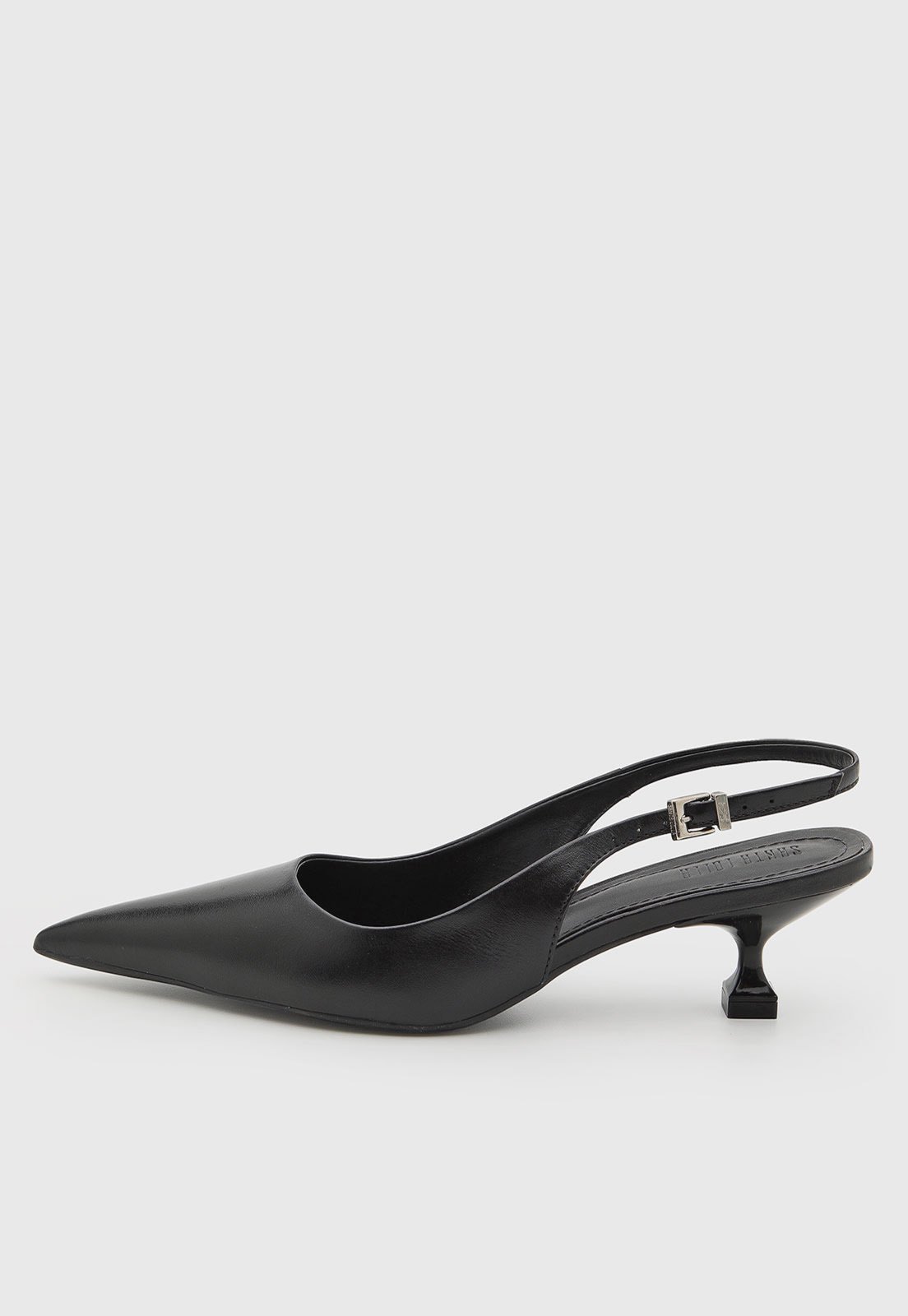 Scarpin Feminino Santa Lolla Bico Fino Couro Preto