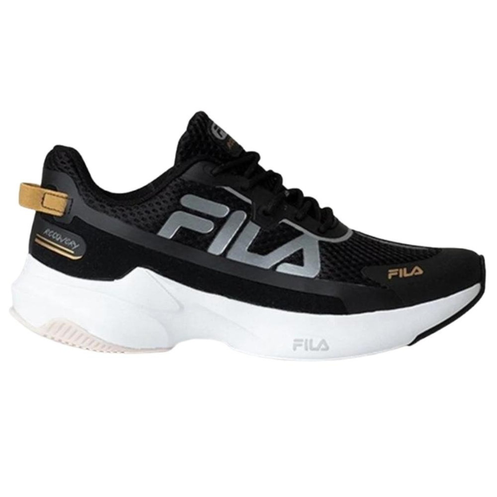 Tênis Fila Recovery Feminino - Preto/cinza/dourado