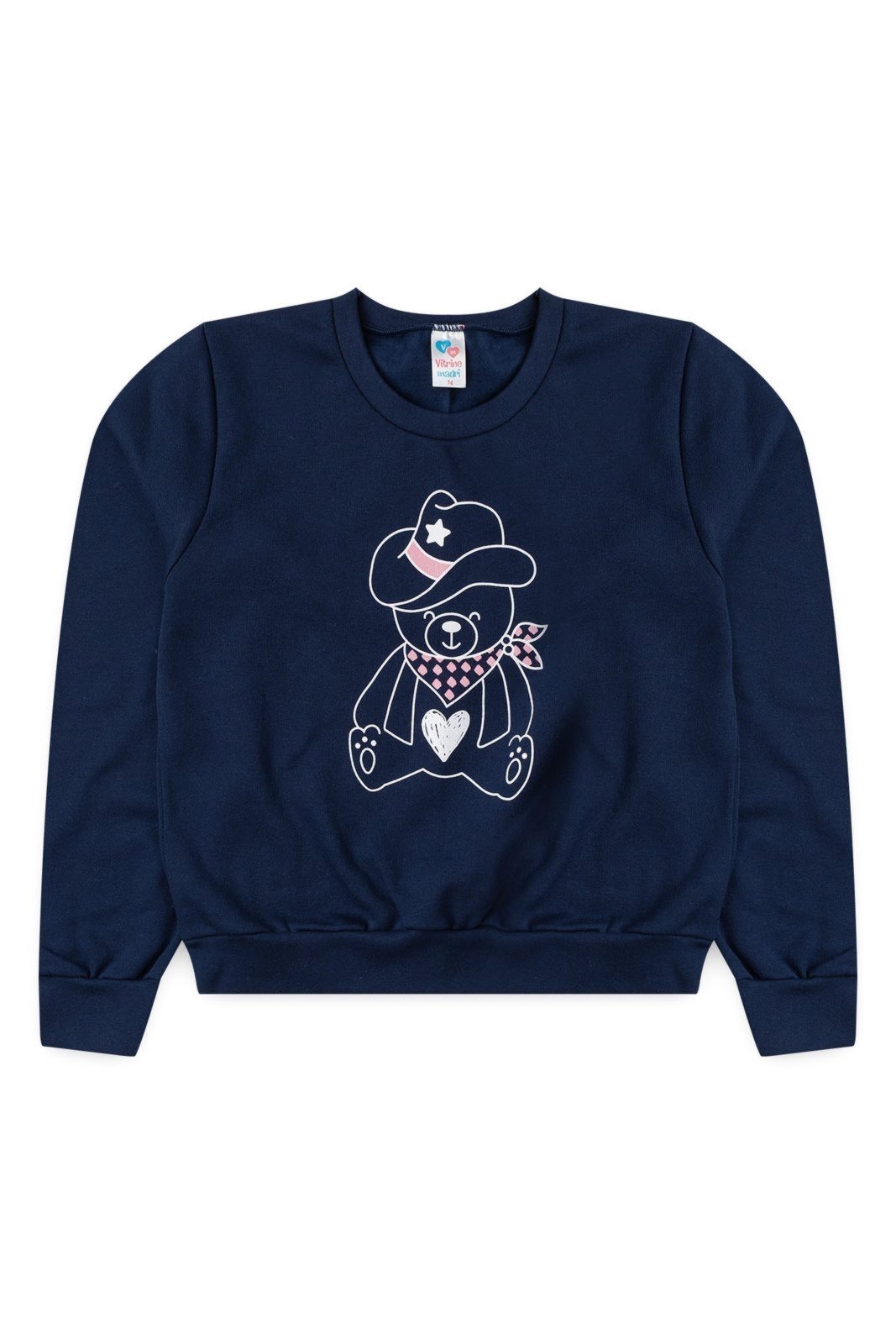 Infantil - Blusa Moletom Juvenil Menina c/ Capuz Cropped Cowboy Bear