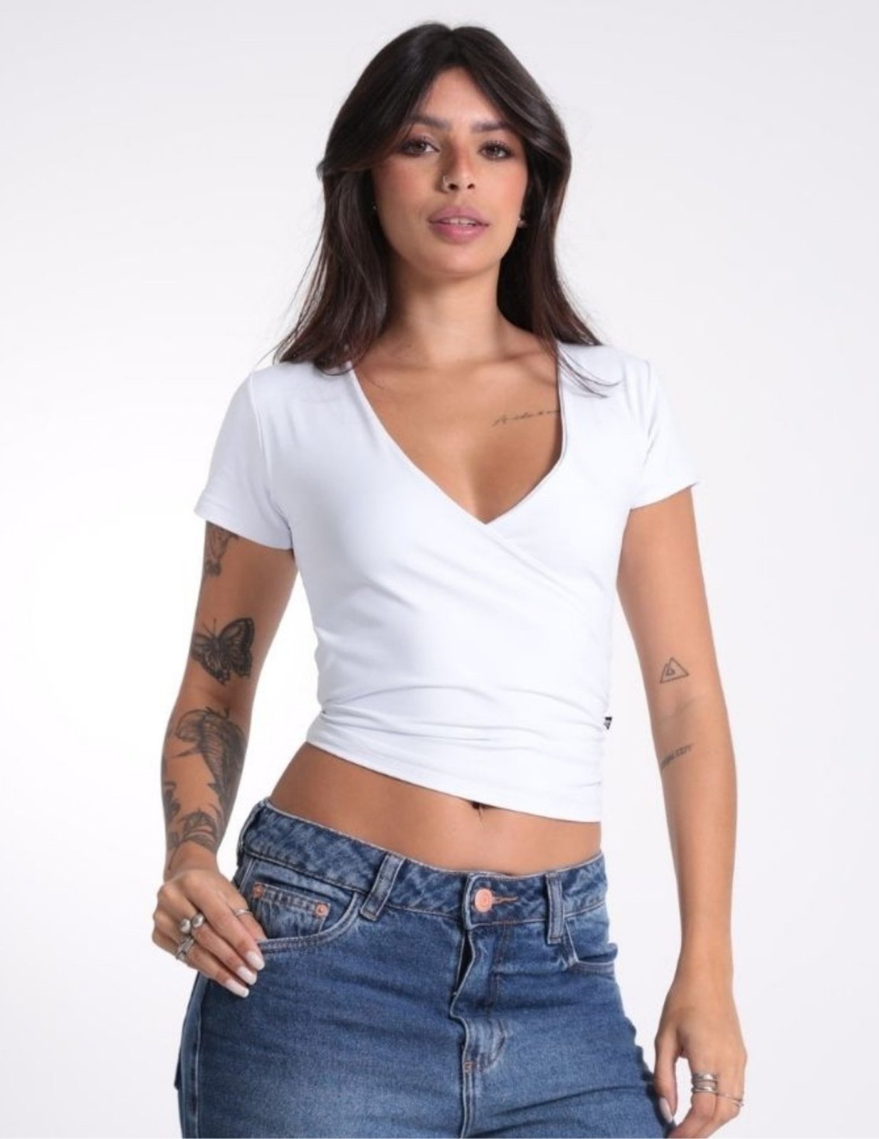 Blusa Feminina Transpassada com Franzido Decote V Revanche-BL.FEM.00255