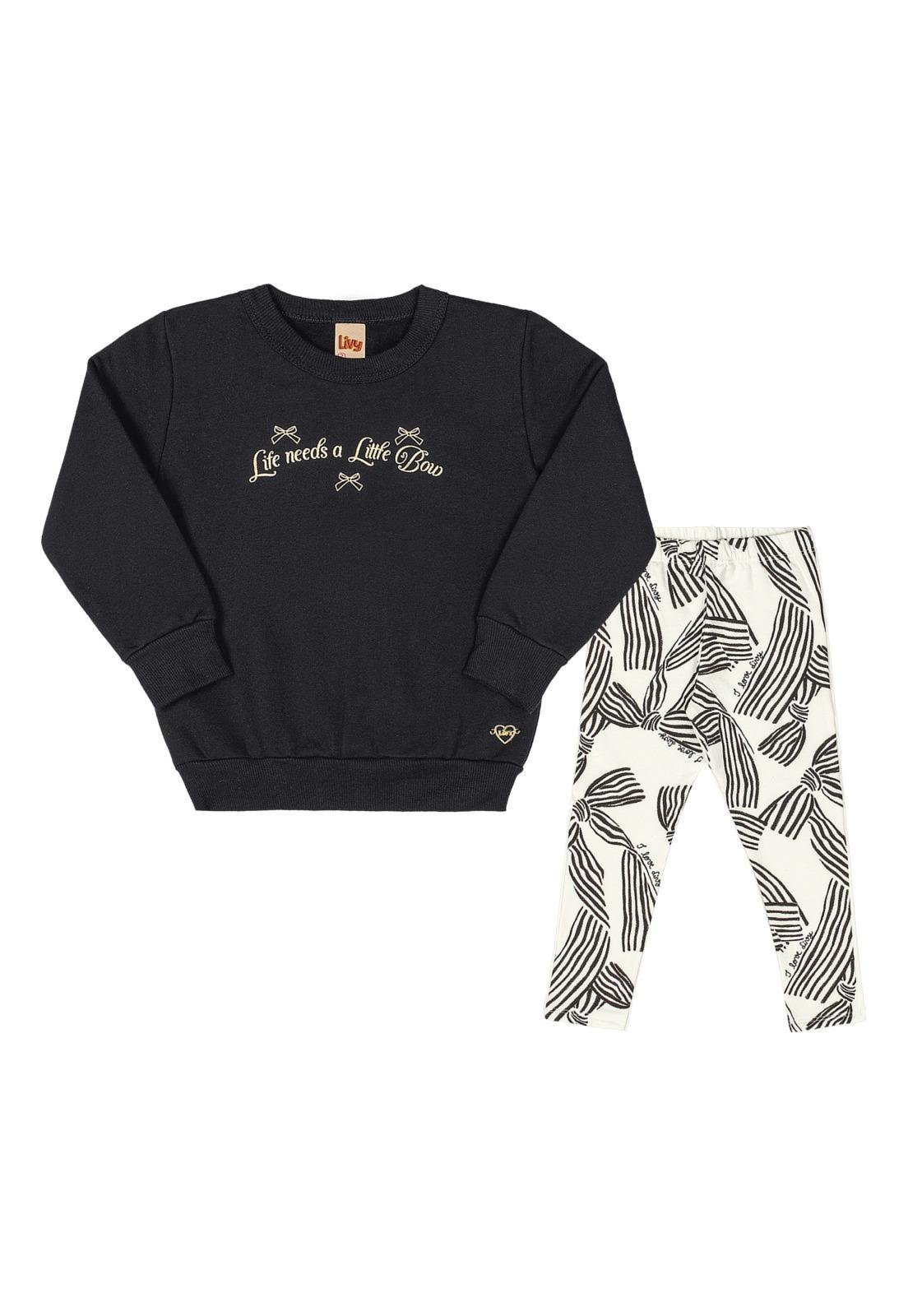 Infantil - Conjunto Menina Preto Livy 1 Preto