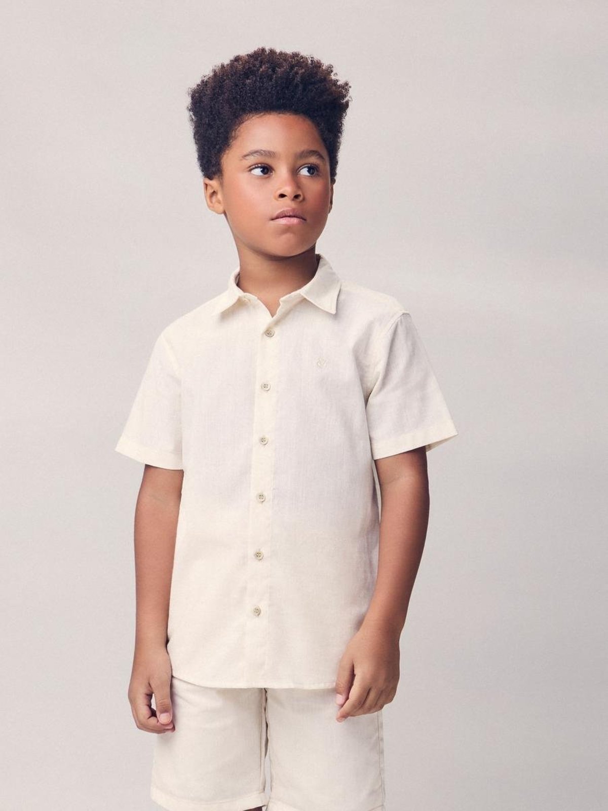 Infantil - Camisa Casual Amarela Bordada