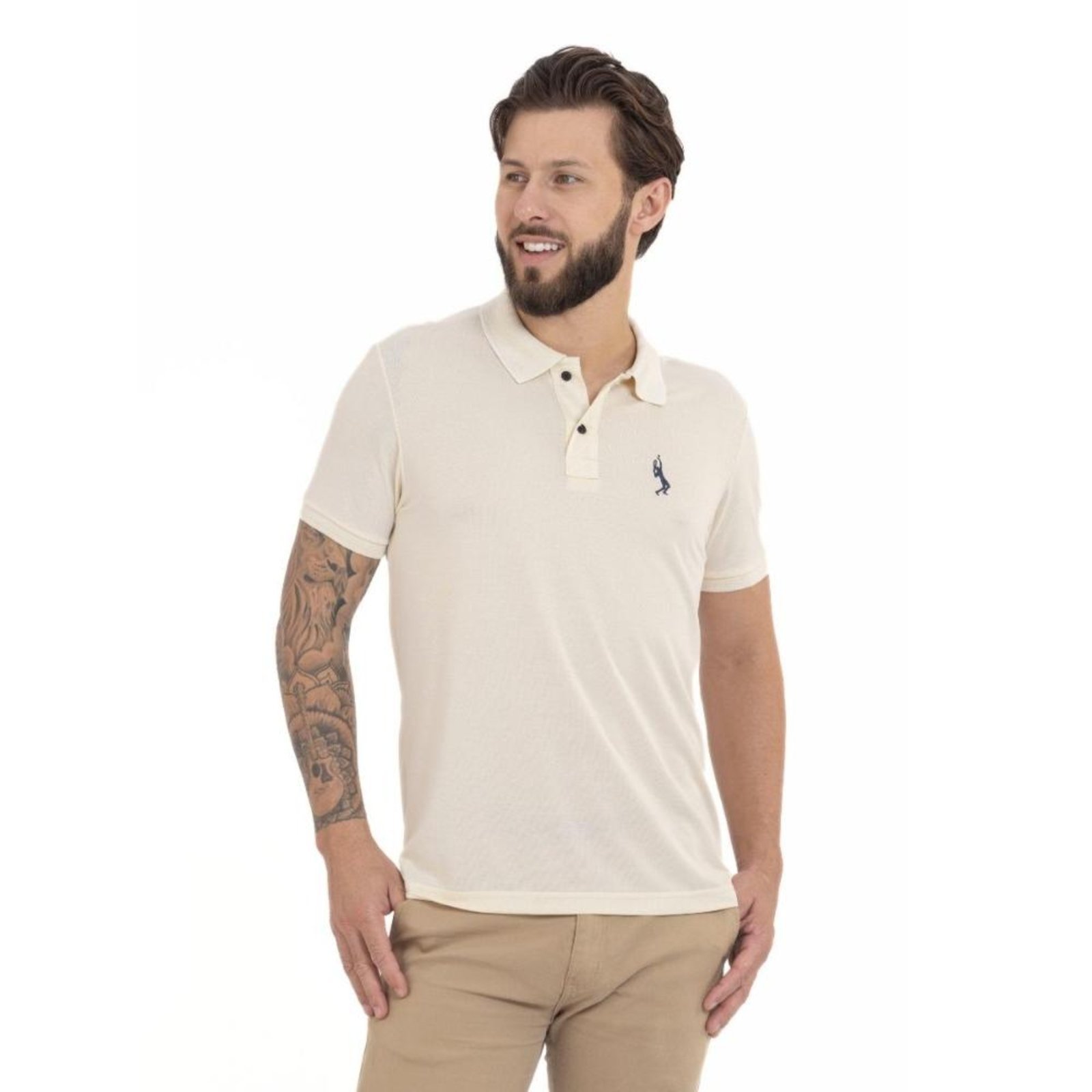 Camisa Polo John Pull Masculina Slim Casual Piquet Viscose