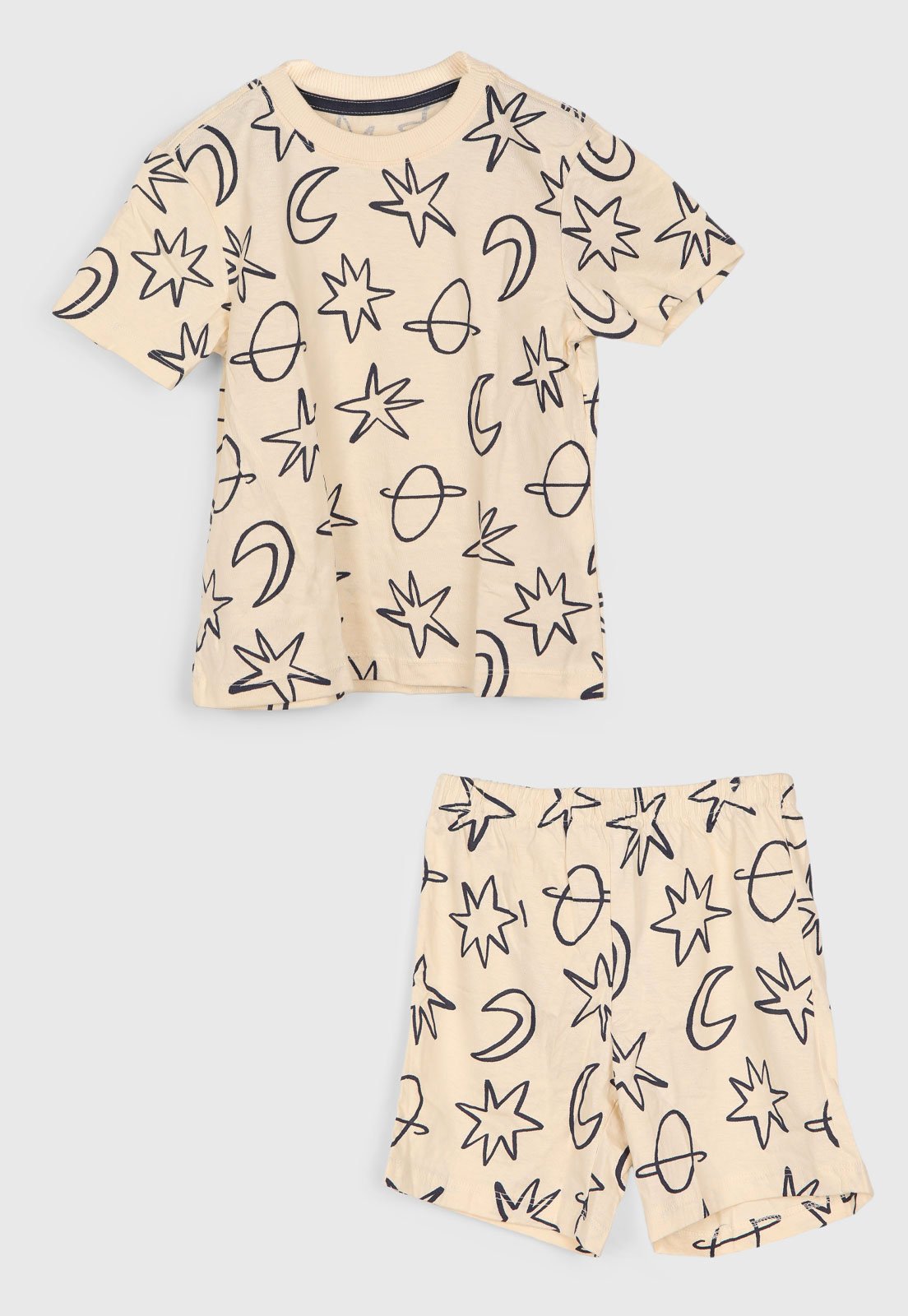 Conjunto Pijama Hering Estampado Bege