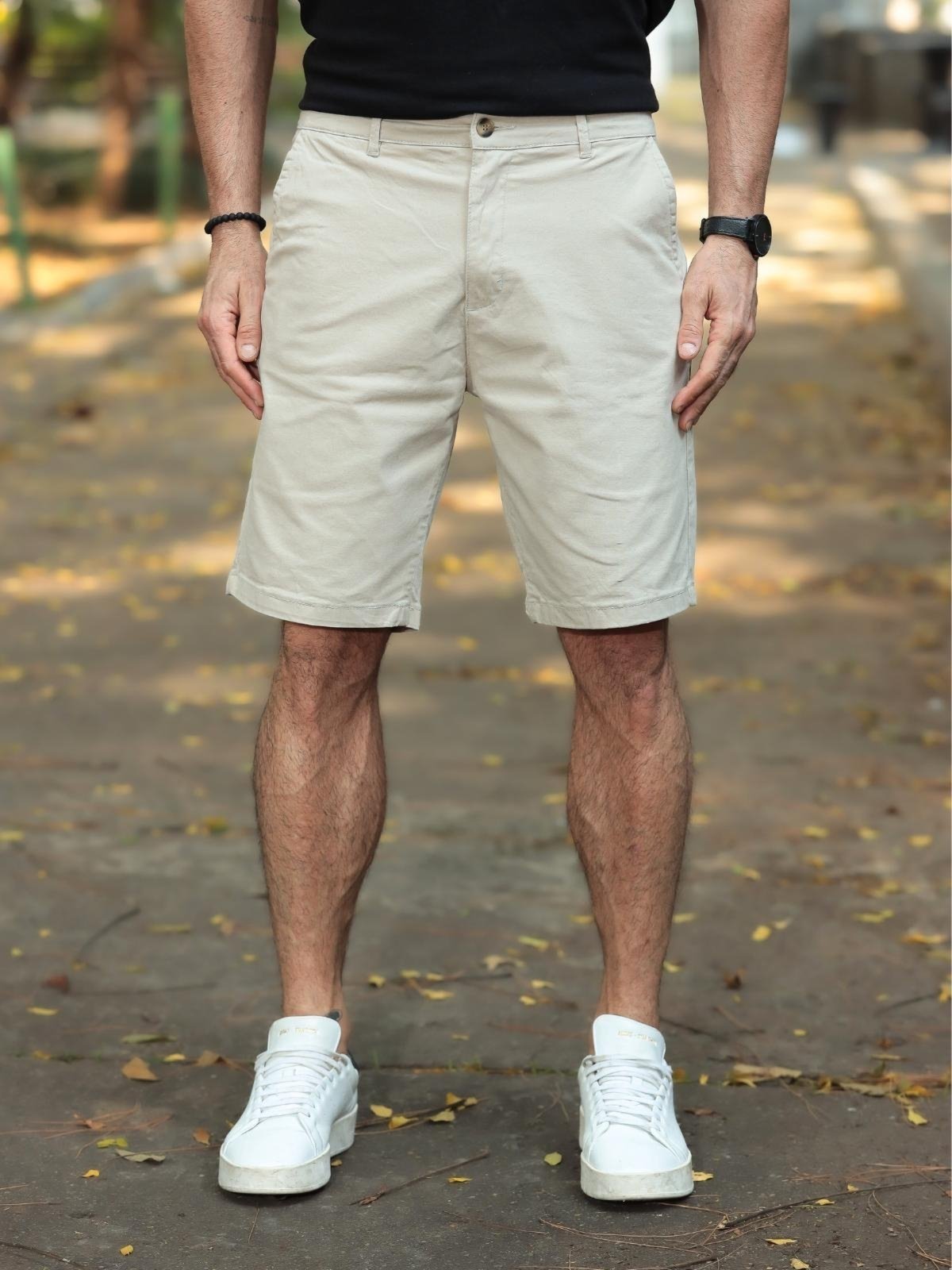 Bermuda Sarja Masculina Reduzy Alfaiataria Areia