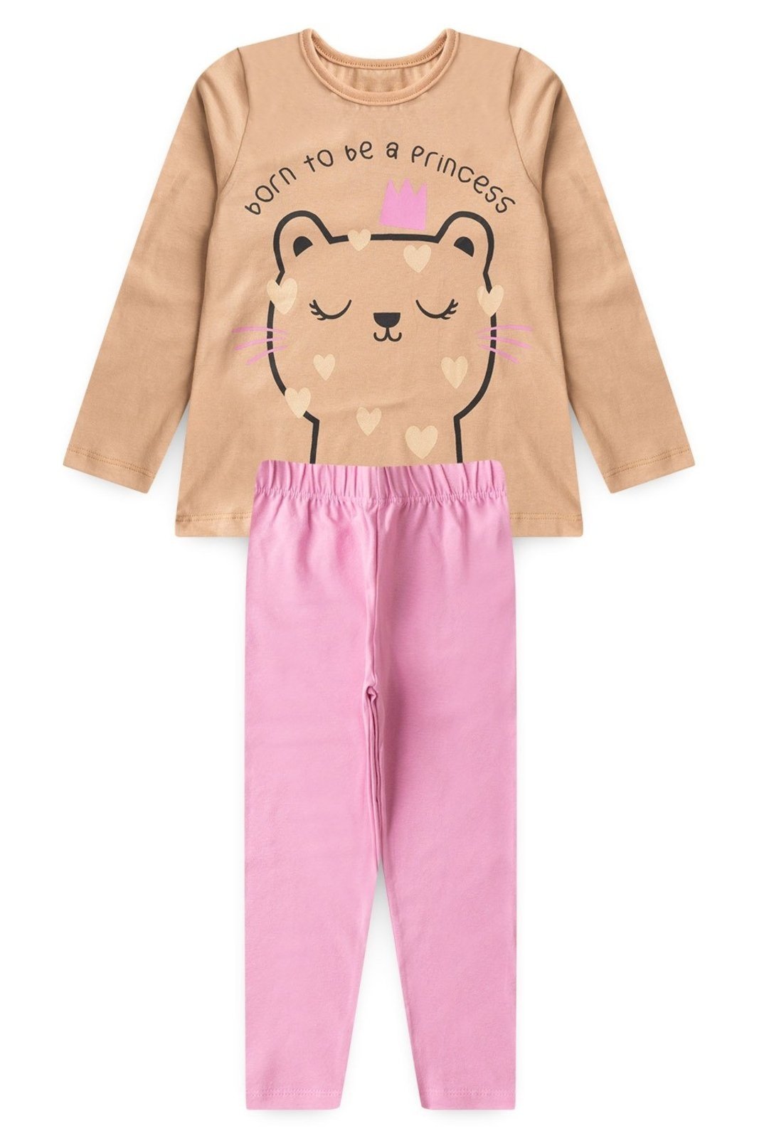 Infantil – Conjunto Bem Vestir Menina Bege Oncinha