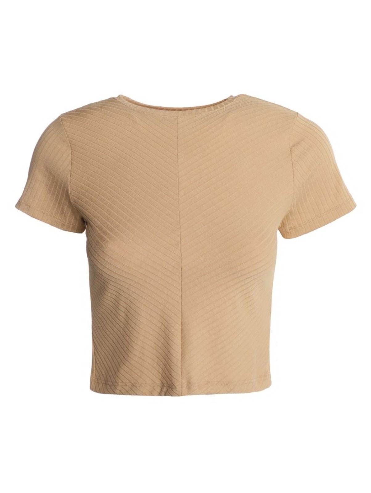 Vista 2 Blusa Cropped Canelado Autentique Feminina BEGE unico Autentique unico