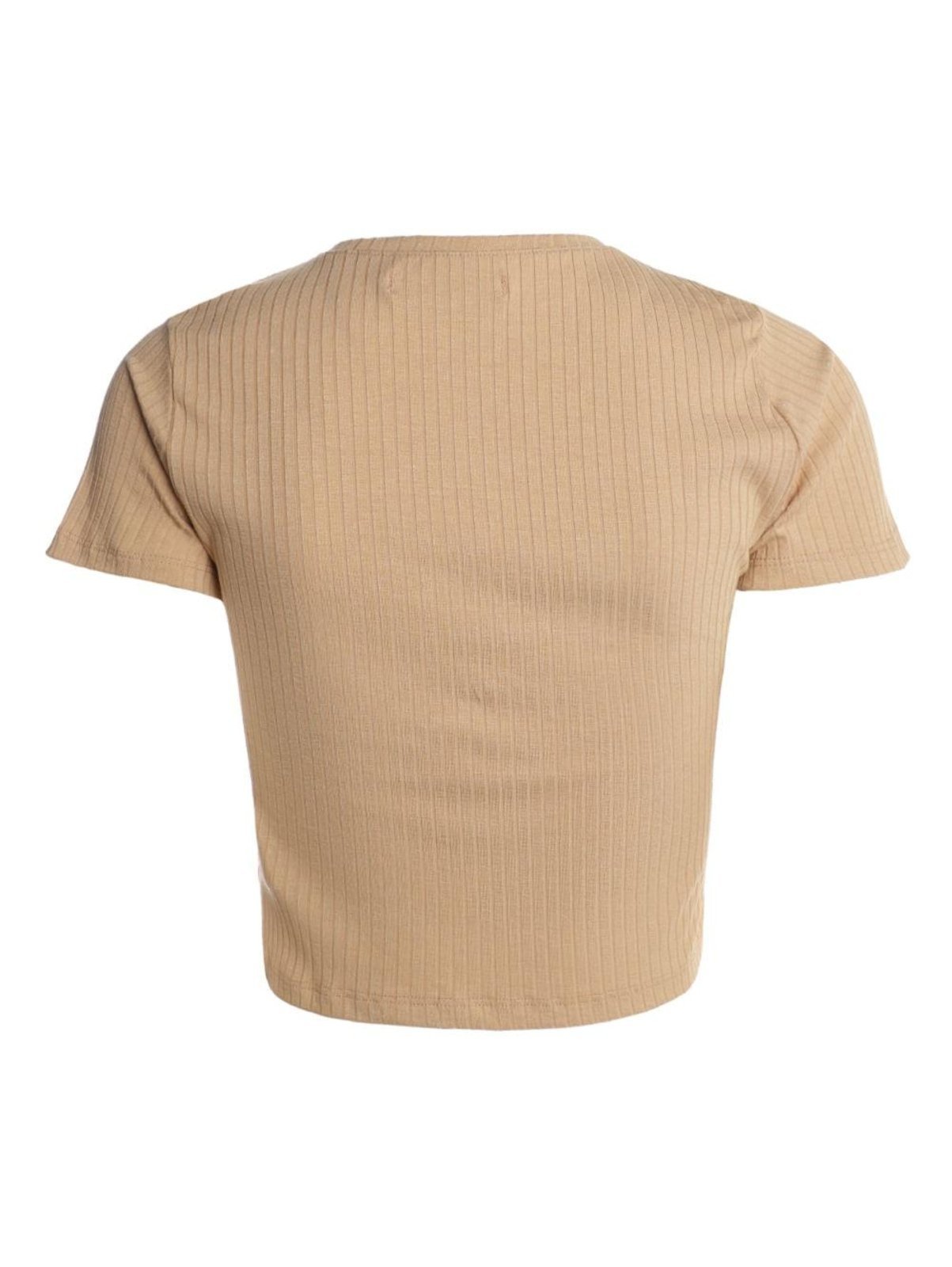 Vista 3 Blusa Cropped Canelado Autentique Feminina BEGE unico Autentique unico