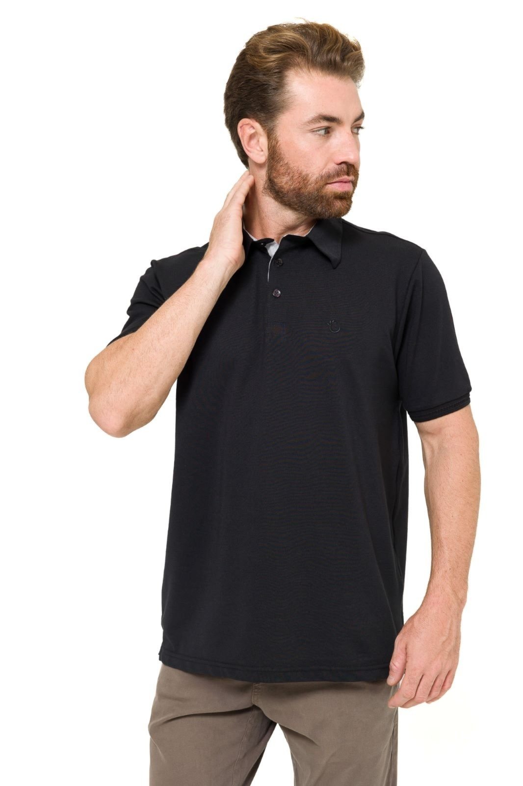 Camisa Polo Gola Molde Olimpo Piquet Preta