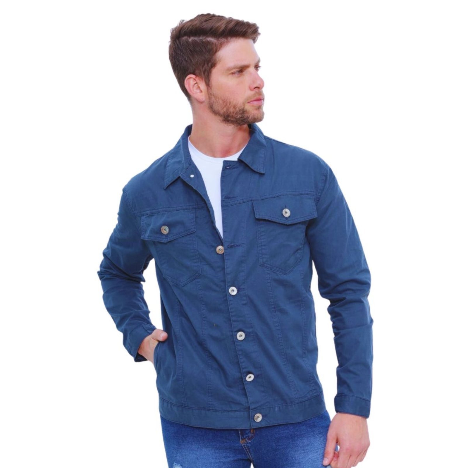 Jaqueta Masculina Alleppo Jeans Azul Marinho