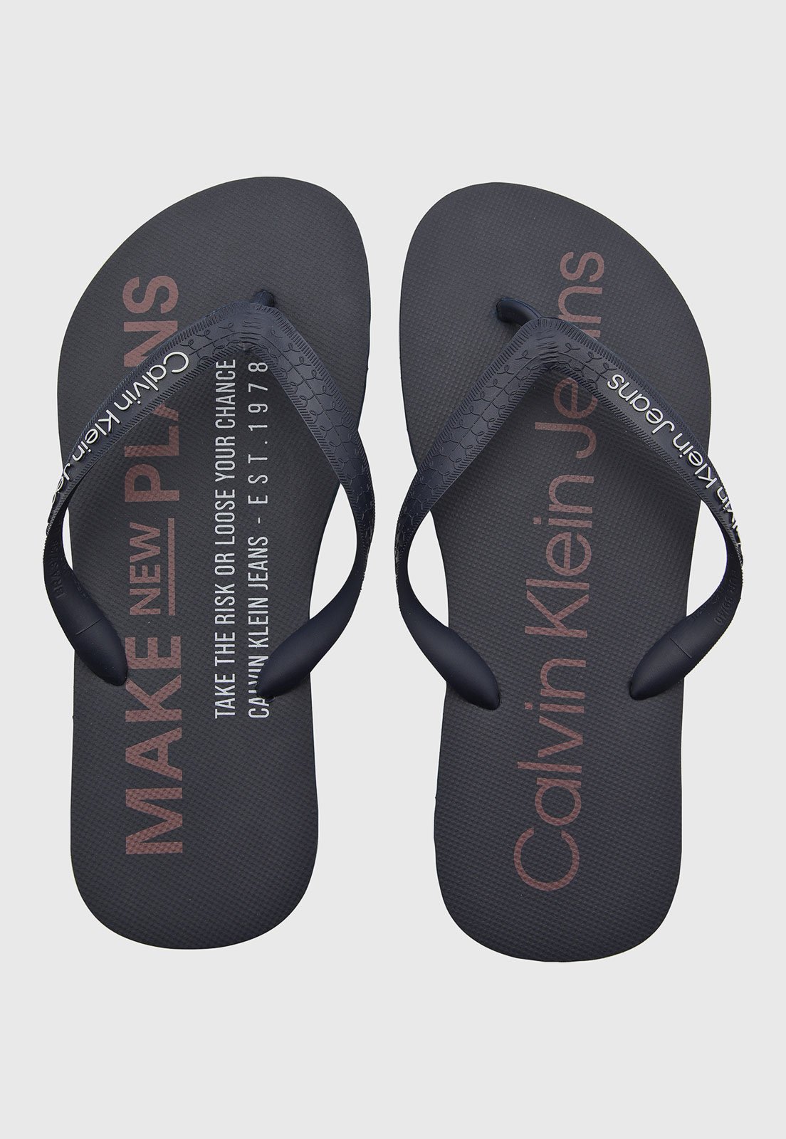 Chinelo Calvin Klein Make New Planes Azul Escuro