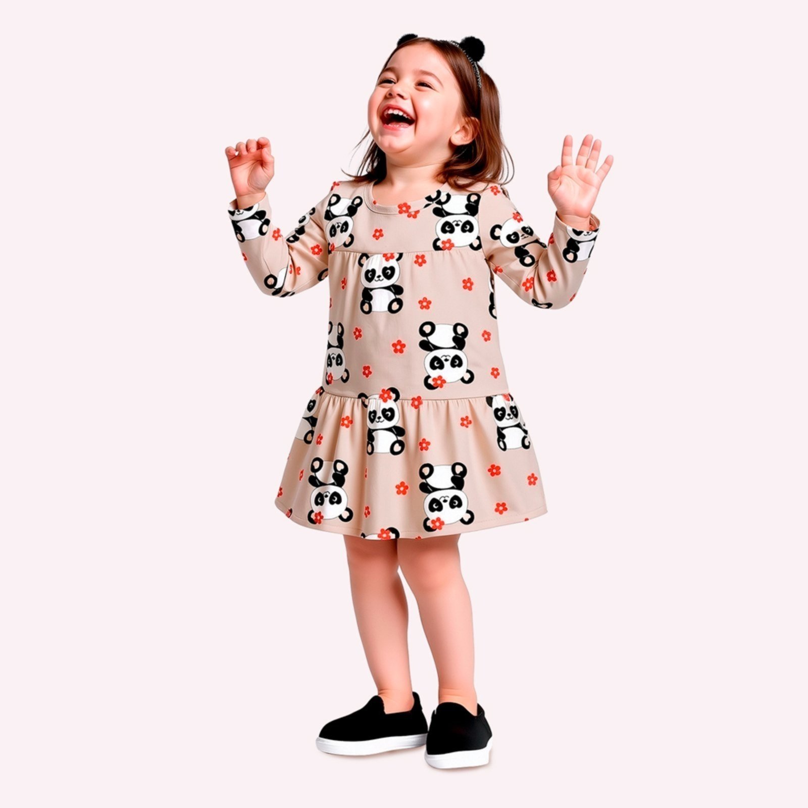 Infantil - Vestido Menina Pandinhas Kyly