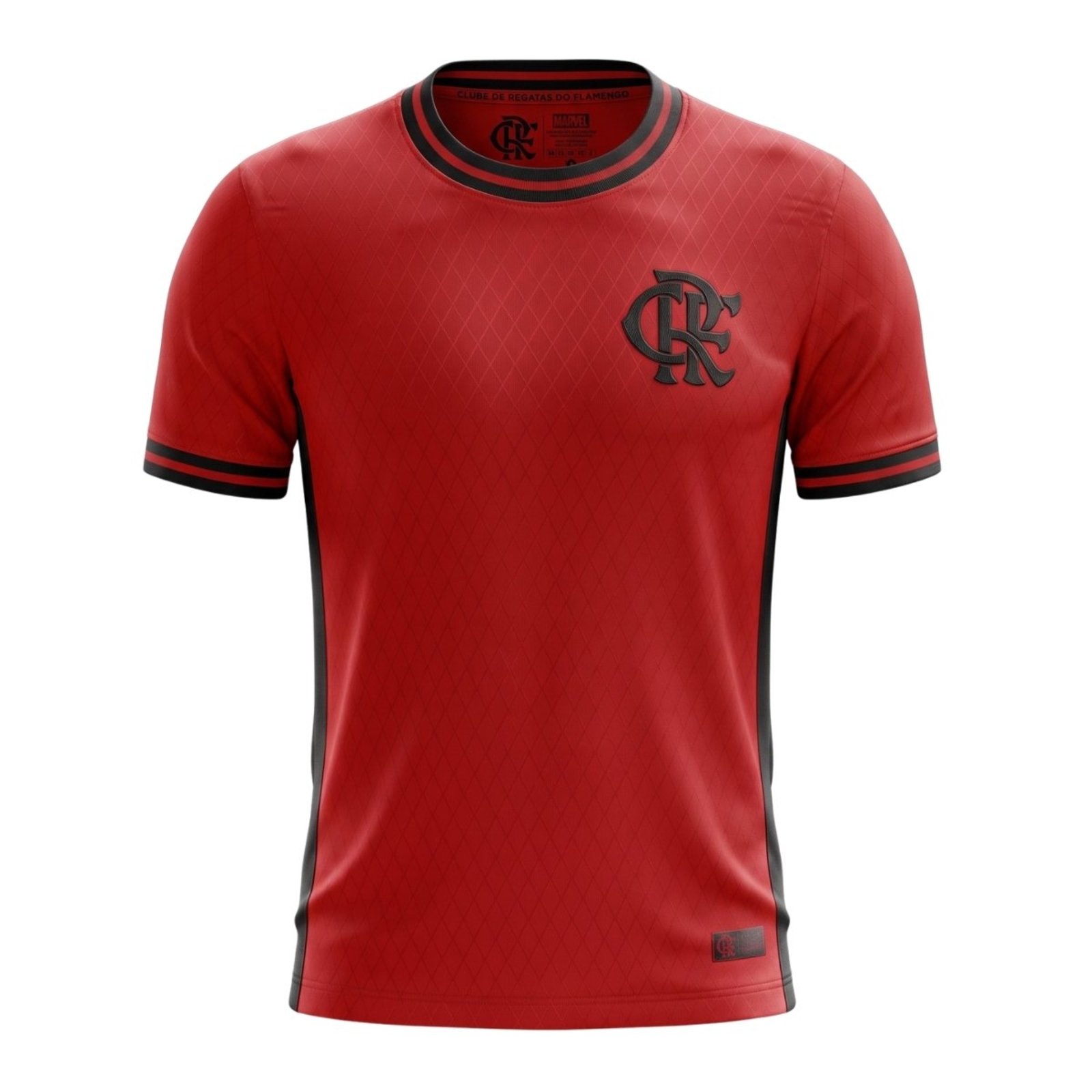 Camiseta Flamengo Oficial Dry Jacquard Escudo TPU Confortável Vermelho