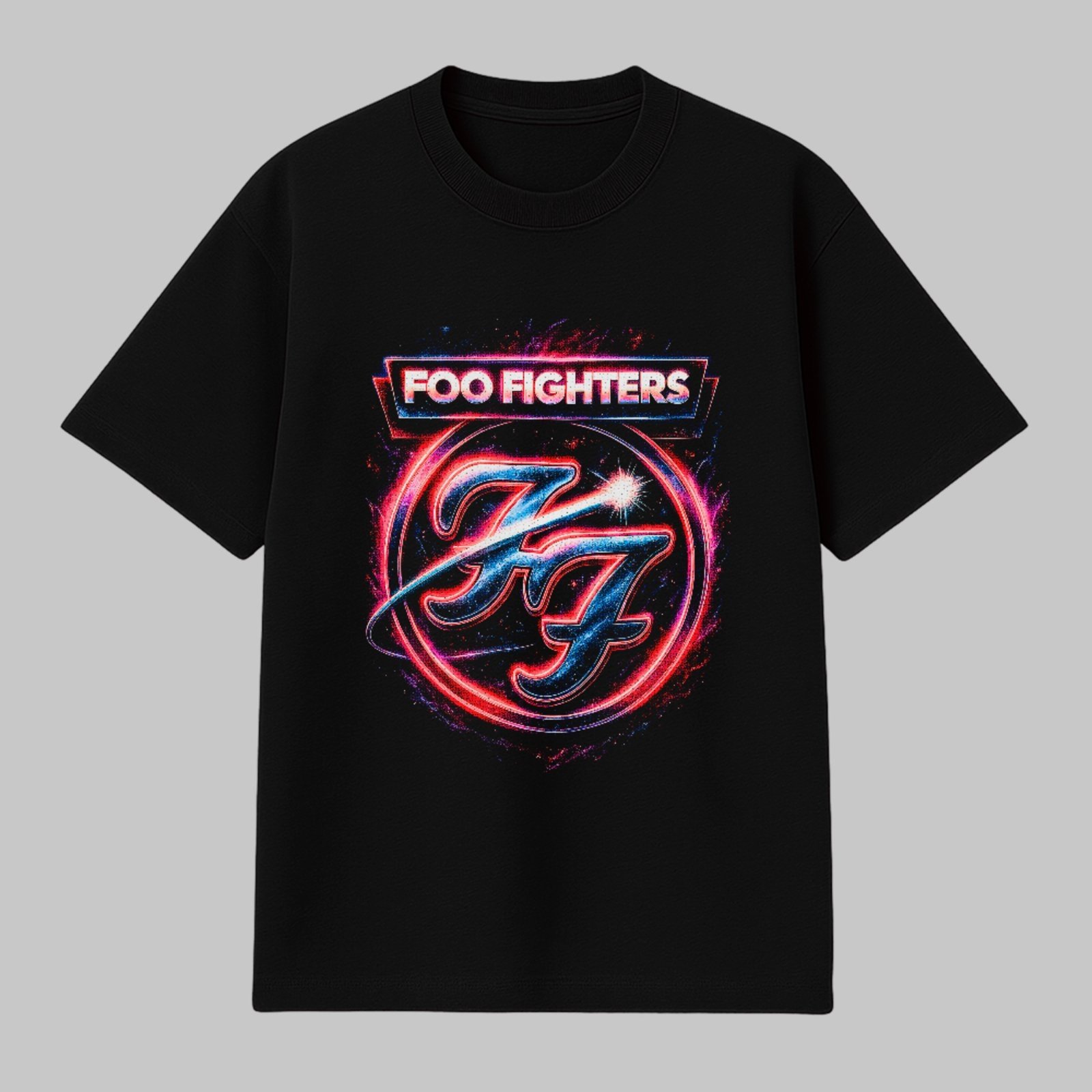 Camiseta Básica Logo FF Foo Fighters Rock Clássico Unissex Preto