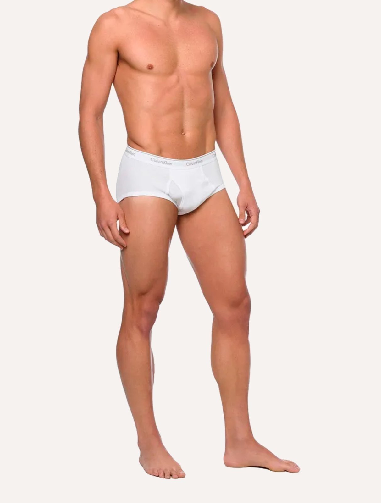 Cuecas Calvin Klein Underwear Brief Cotton Rib Branca Pack 3UN