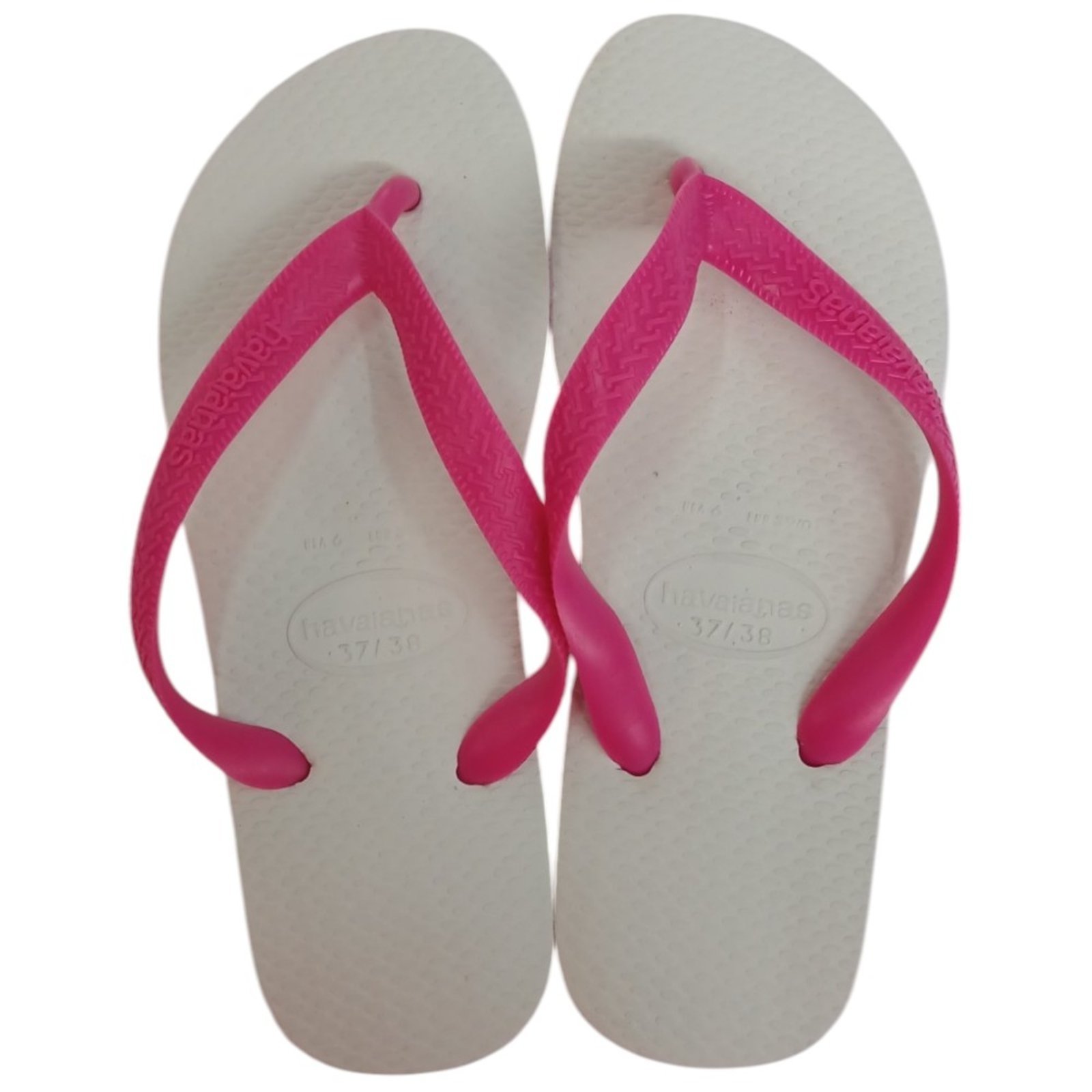 Chinelo Feminino Havaianas Tradicional Rosa/Branco