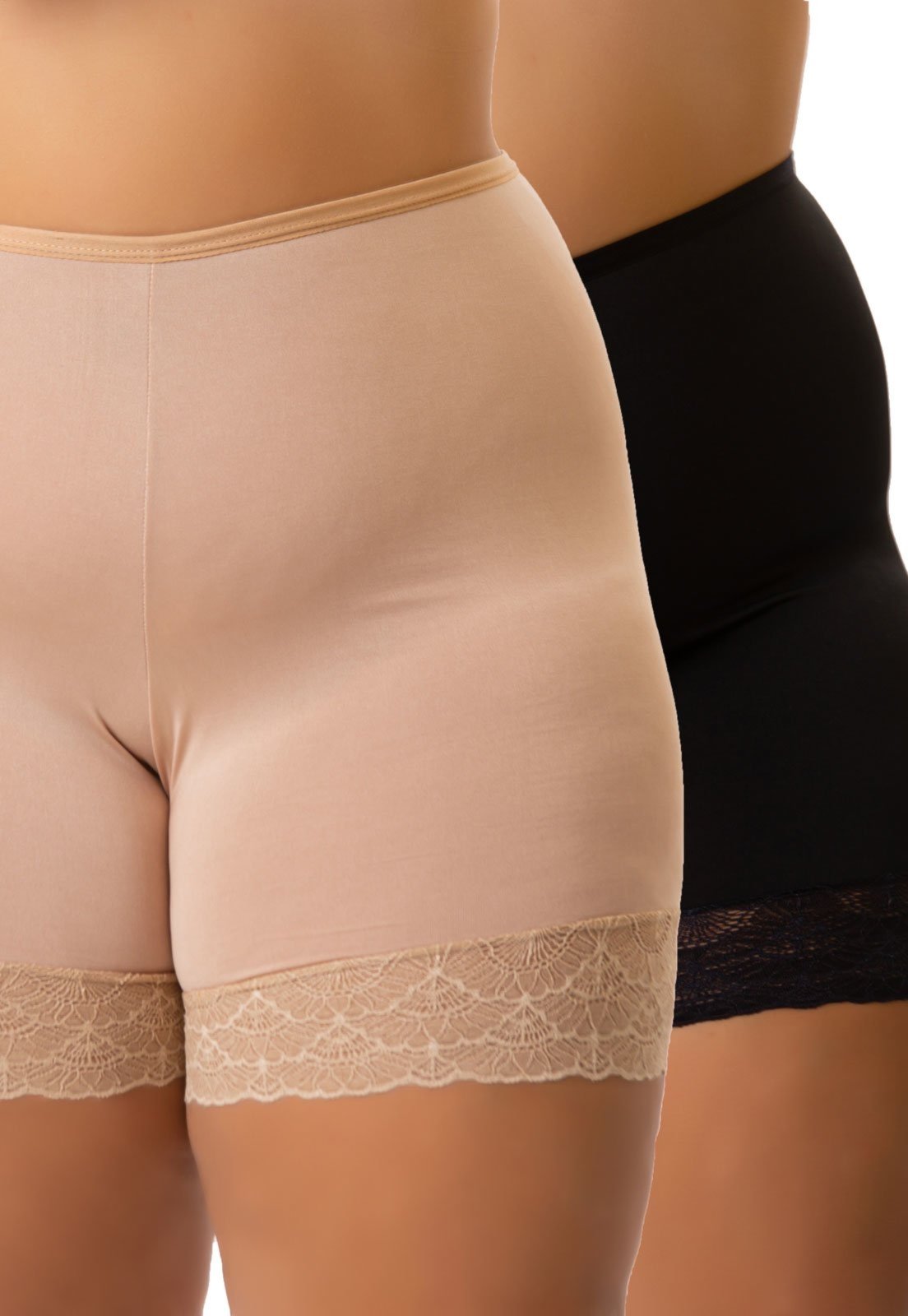 Kit 2 Short Anágua Plus Size MdMix Modeladora Cintura Alta