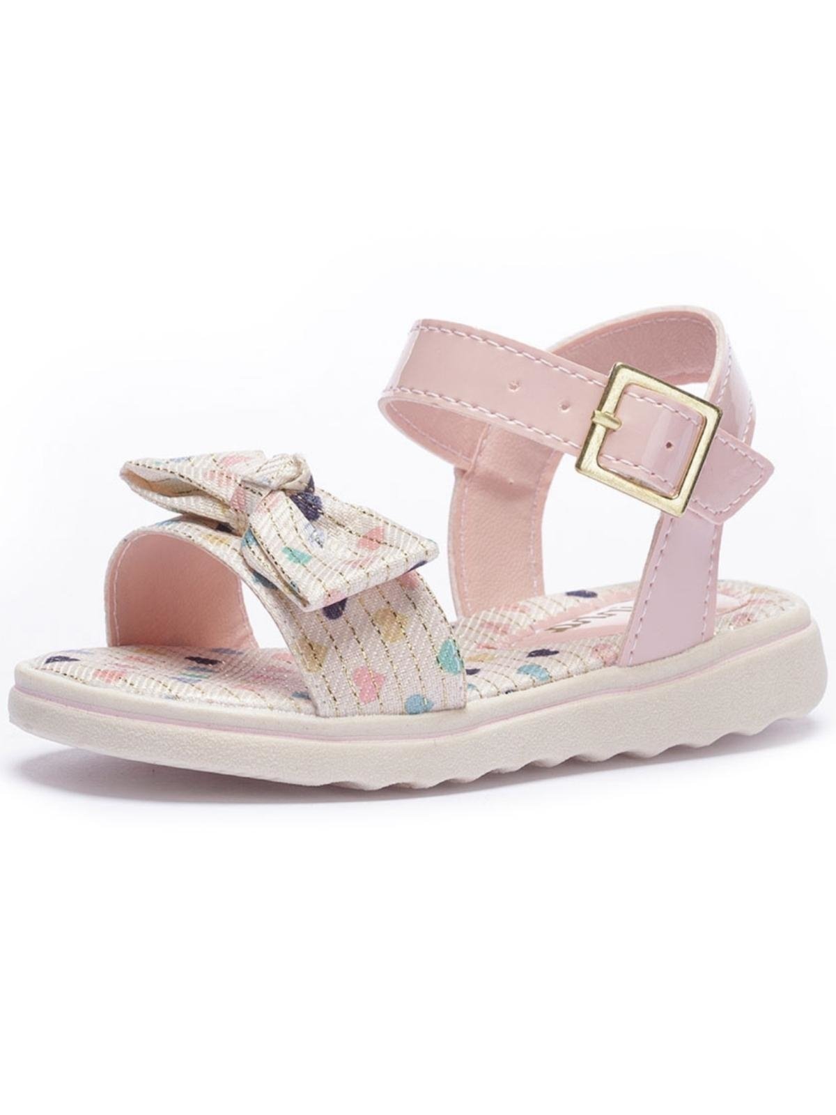 Infantil – Sandália Tininha Menina Estampa Coração Rosa