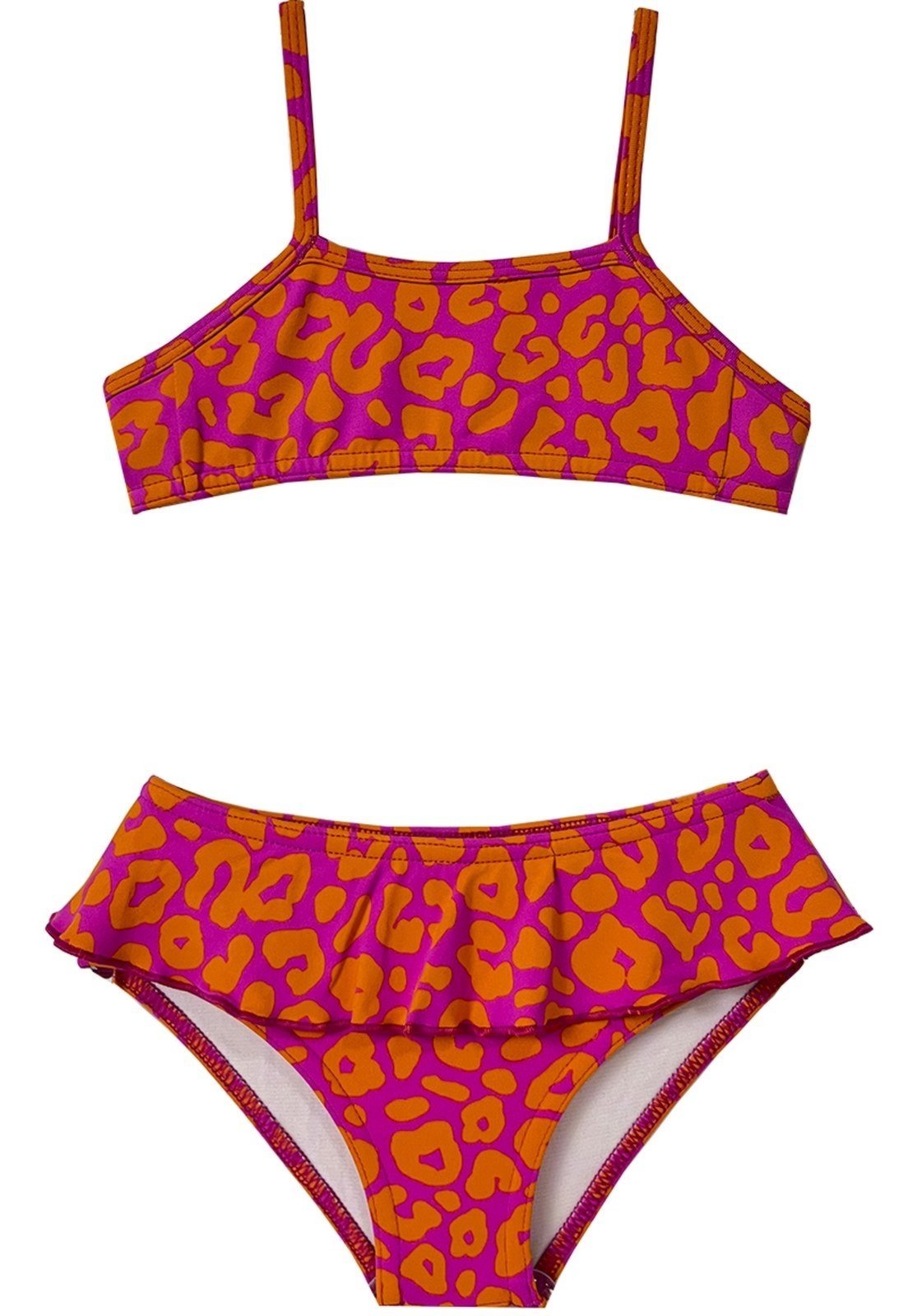 Conjunto Biquíni Metida Moça Estampado com Babados