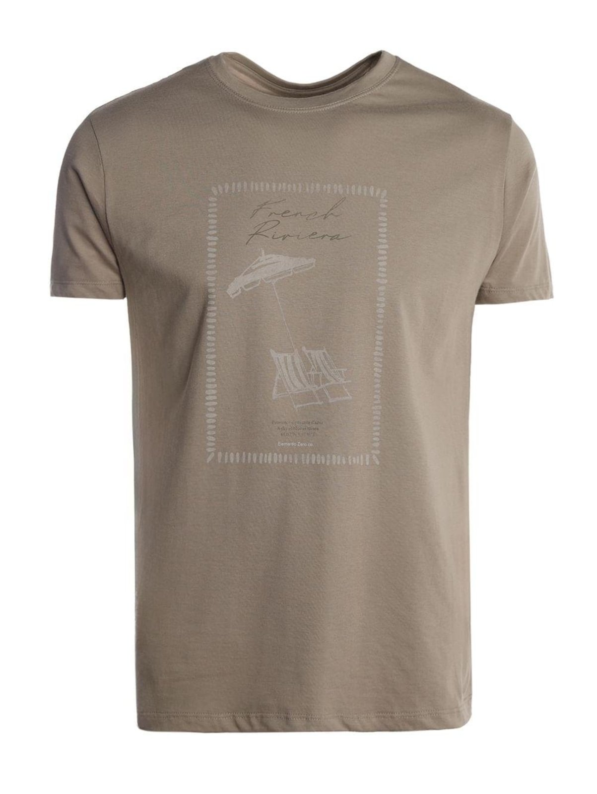 Camiseta Estampada Manga Curta Masculina BEGE