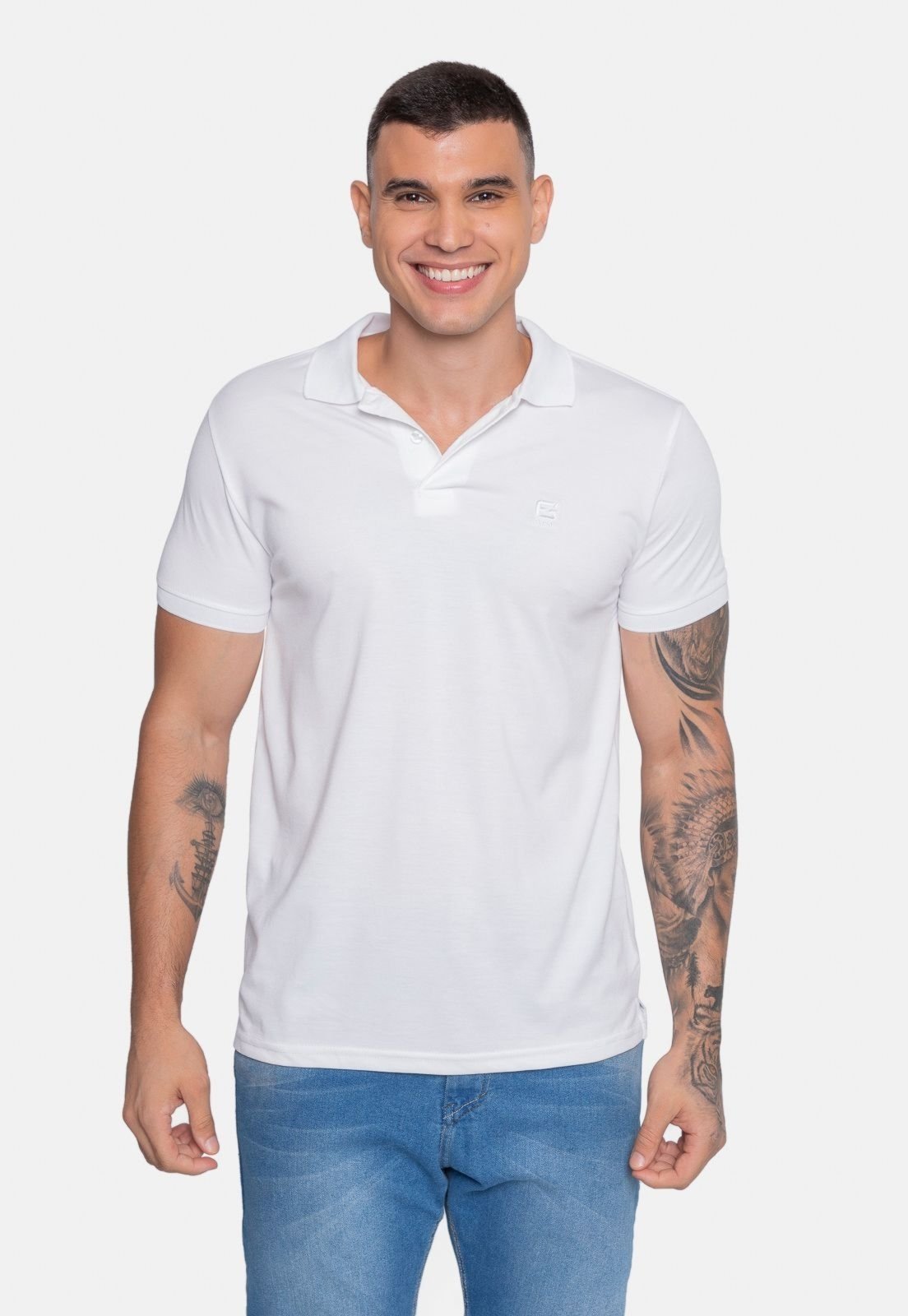 Camisa Polo Fatal Piquet Branca