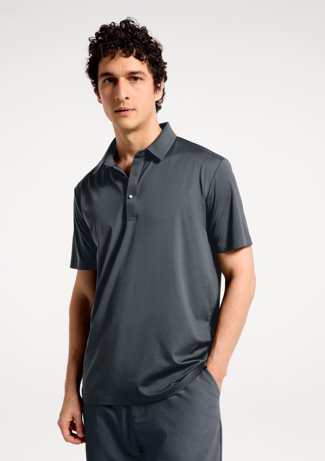 Camisa Polo Masculina Em Malha Tech - Cinza P