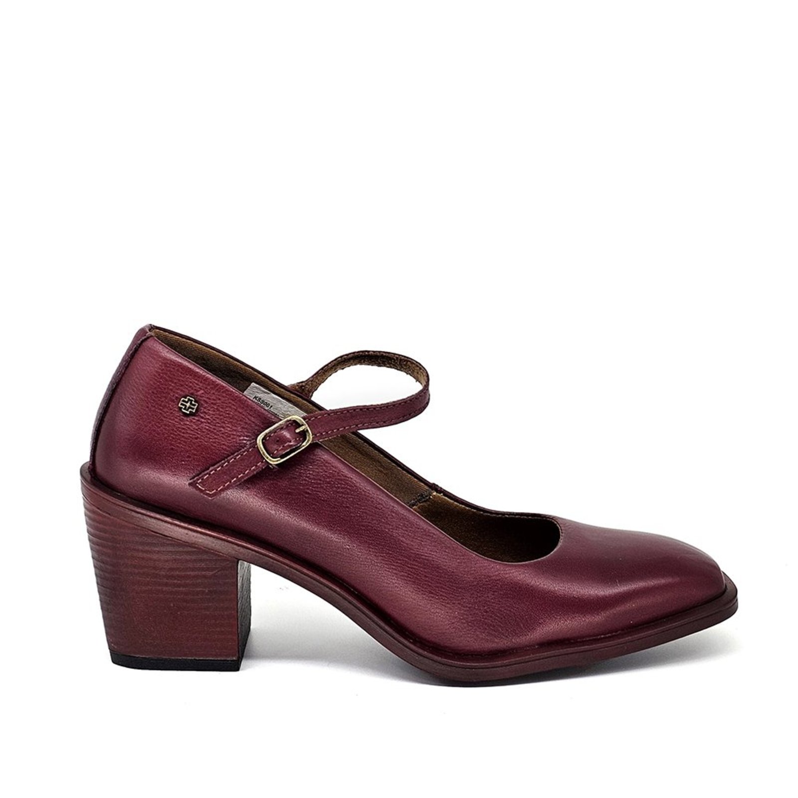 KSS001 SAPATO TIRA KAREN ESSENCE - COURO CFT WINE LUSTRO