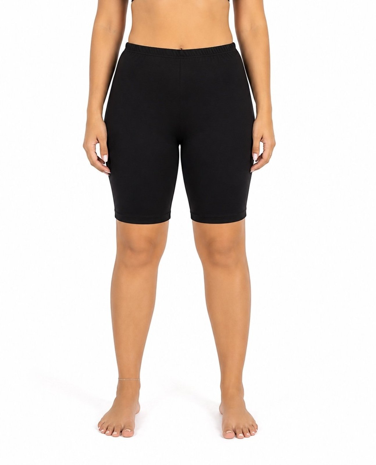 Bermuda Anágua Gabi Lingerie Segunda Pele Elegante Cintura Baixa Confortável Cós Baixo Moda Perfeita Casual Preta