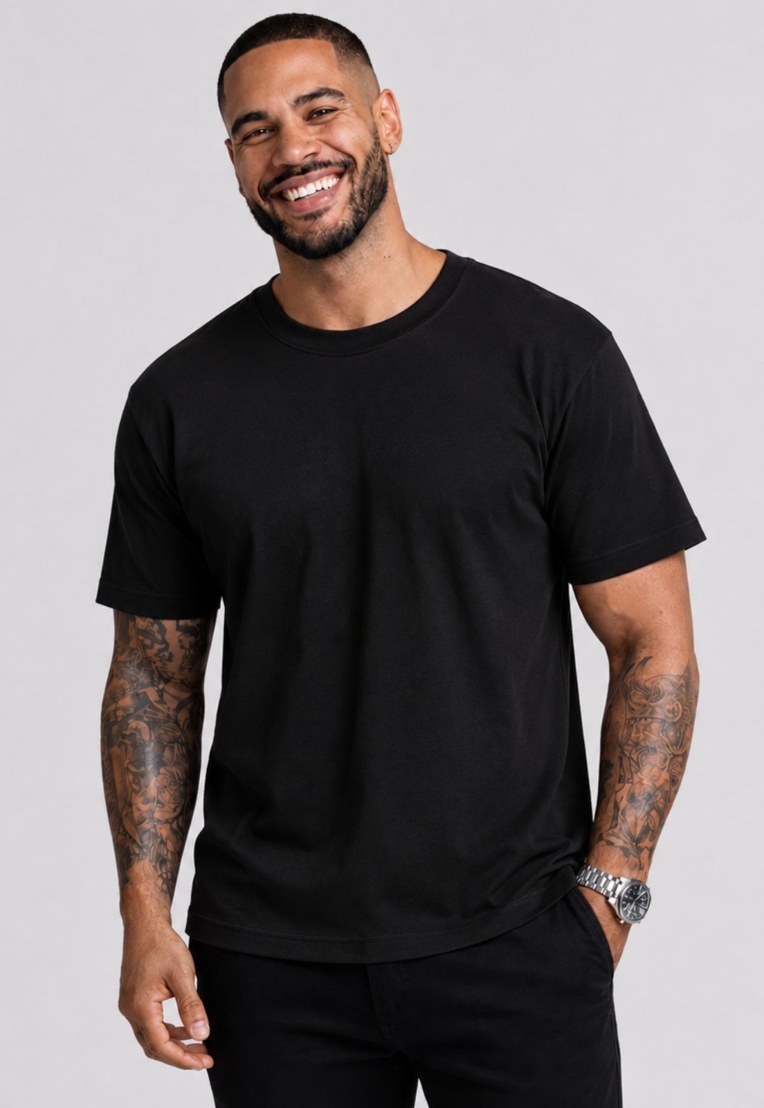 Camiseta Masculina Básica Lisa 100% Algodão Daze Modas Preta