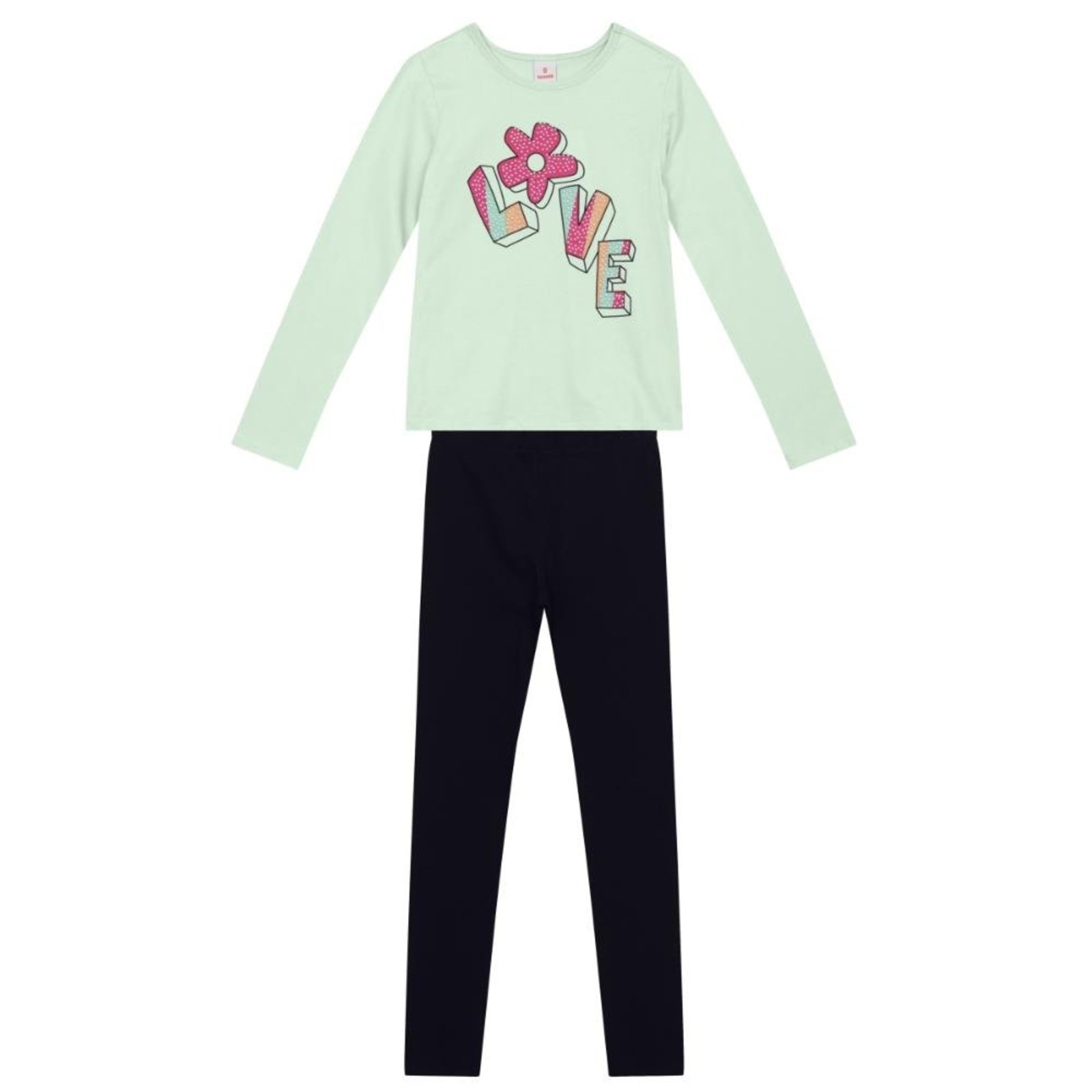 Infantil - Conjunto menina floral com strass Brandili