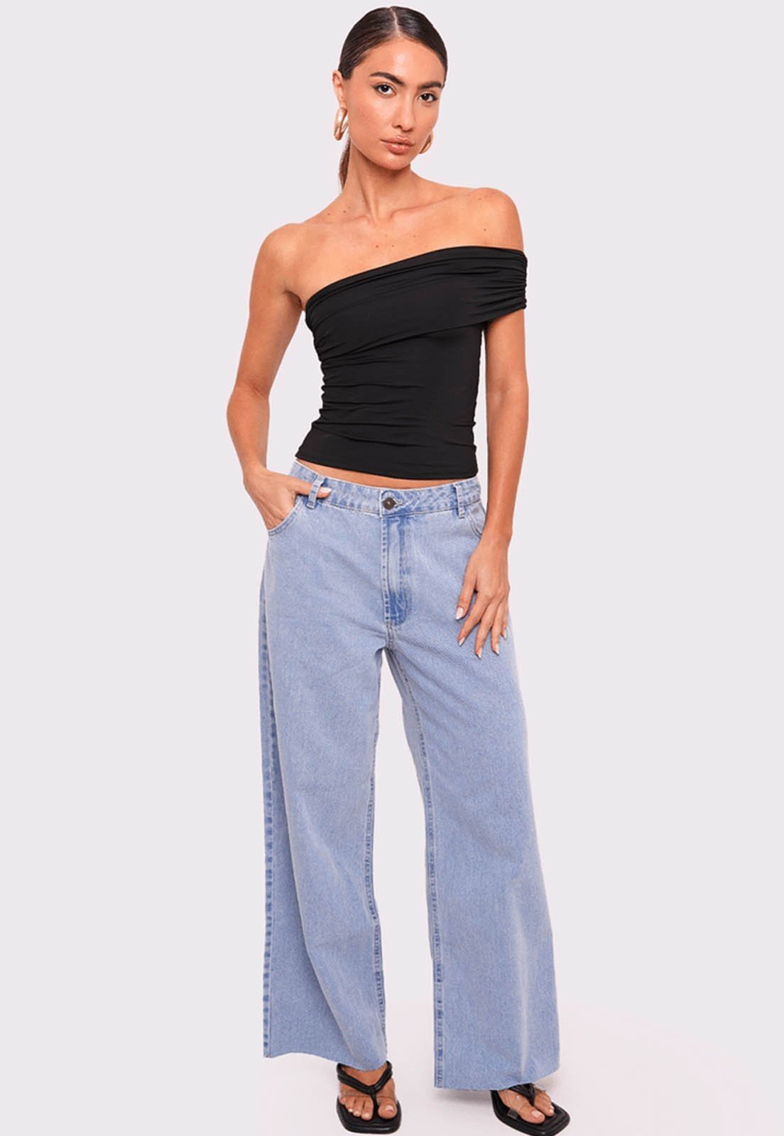 calça jeans wide leg britney Mundo Lolita
