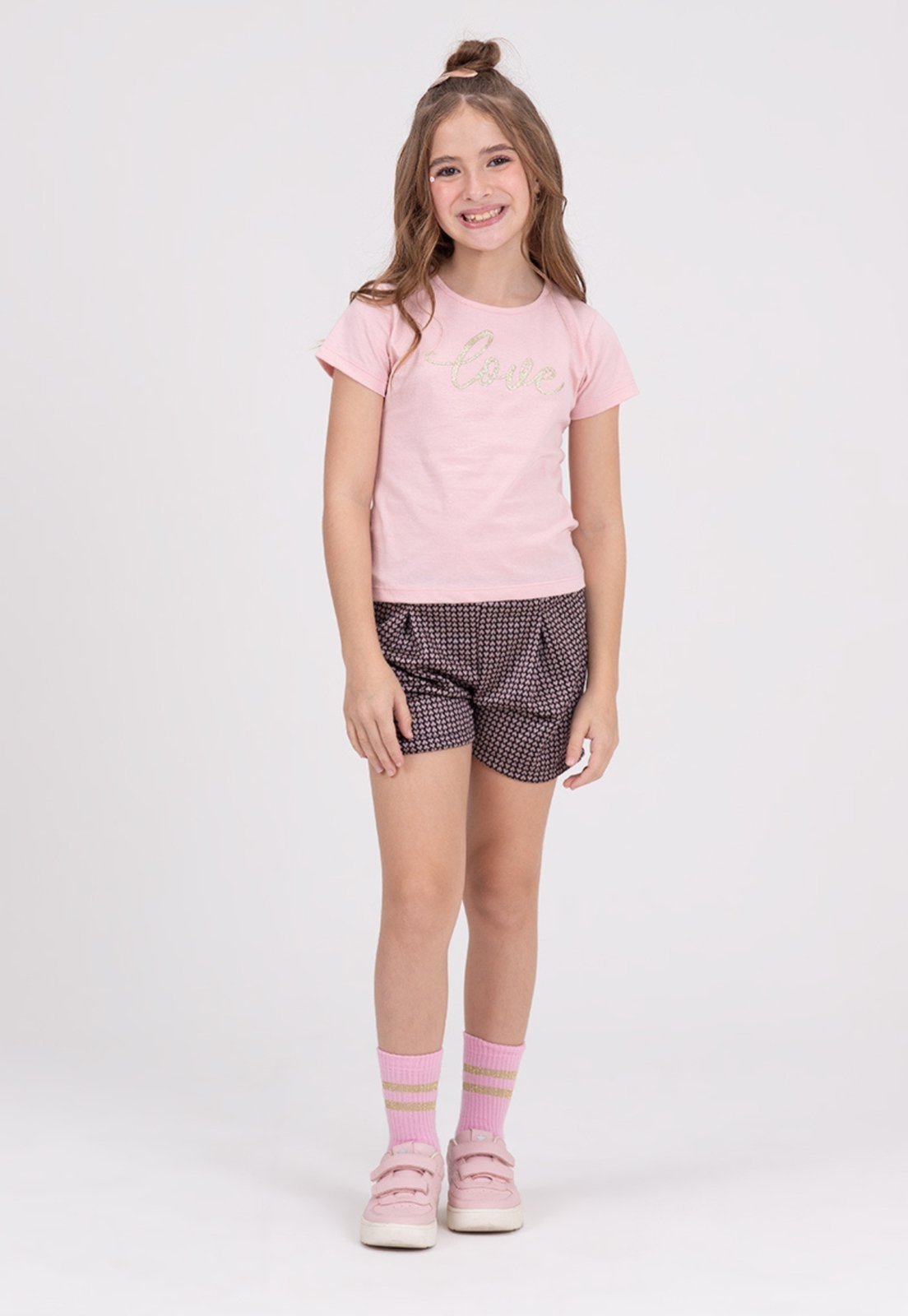 Vista 2 Infantil - Conjunto Jacquard Shine Claro VIDA COSTEIRA rosa VIDA COSTEIRA rosa