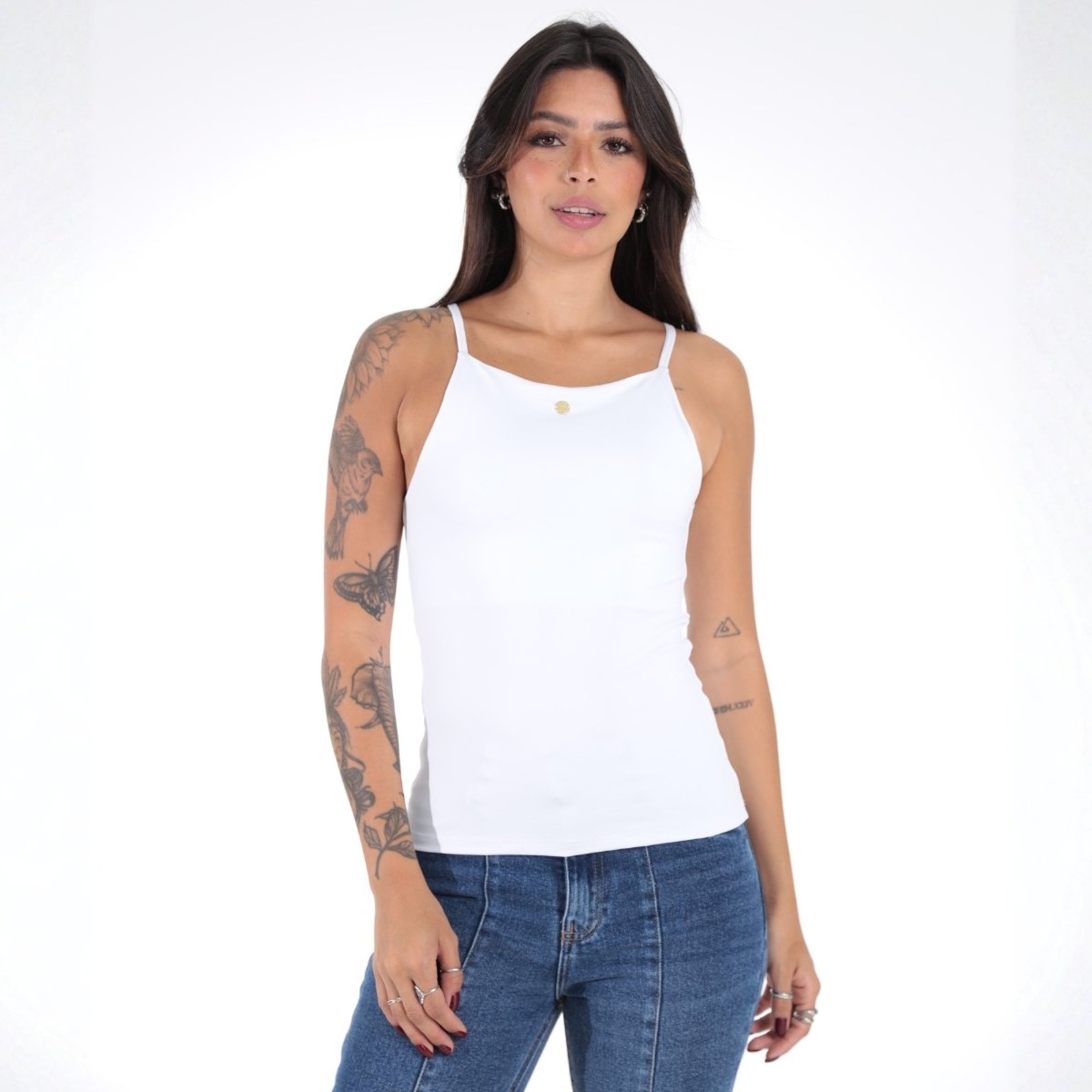 Blusa Feminina de Alcinha Cavada com Plaquinha Revanche Beverly