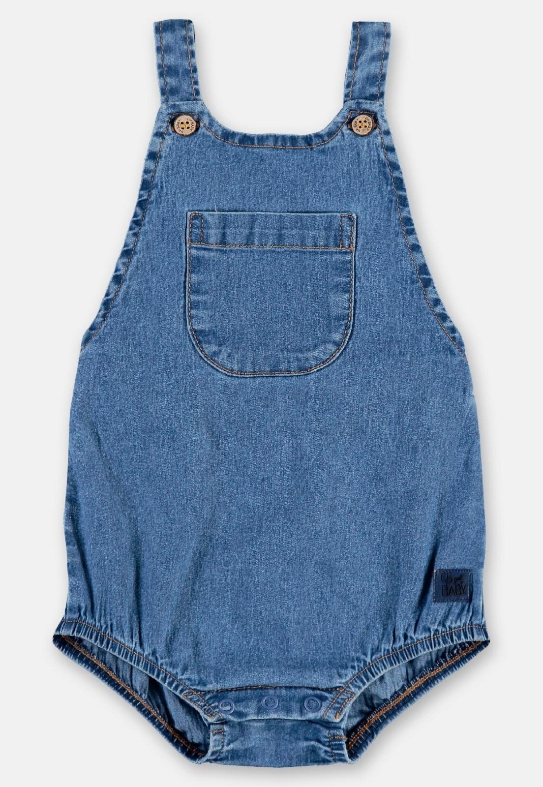 Vista 3 Infantil - Jardineira Jeans para Menino Up Baby azul Up Baby azul