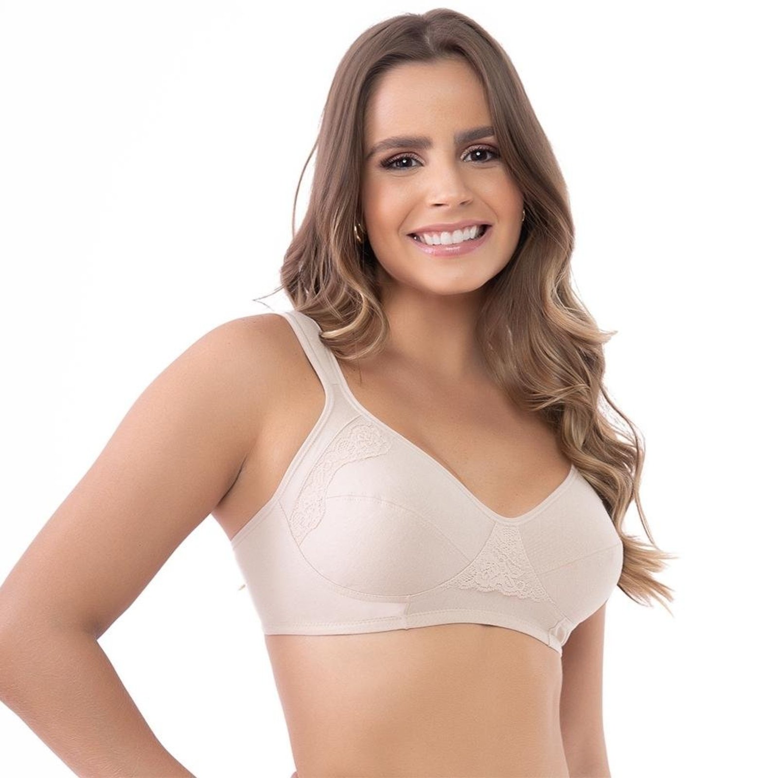 Sutiã Sustentação DelRio 40934 Com Renda - Areia