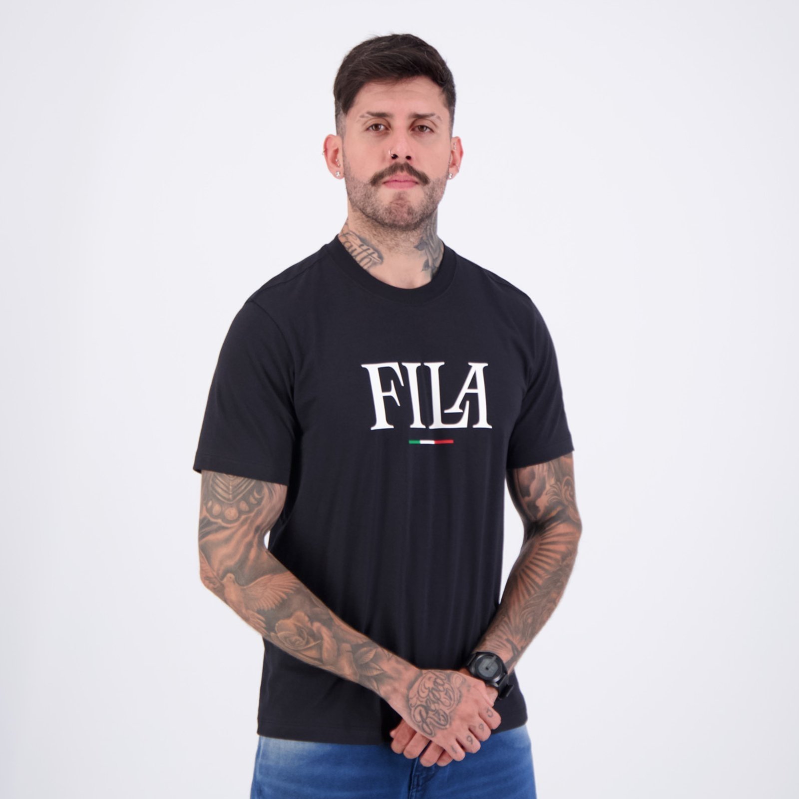 Vista 3 Camiseta Fila Regular Italy Preta preto Fila preto