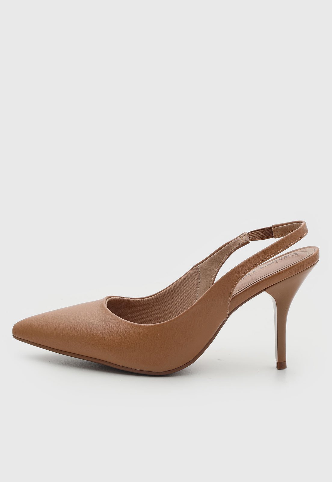 Scarpin Feminino Beira Rio Slingback Bico Fino Caramelo