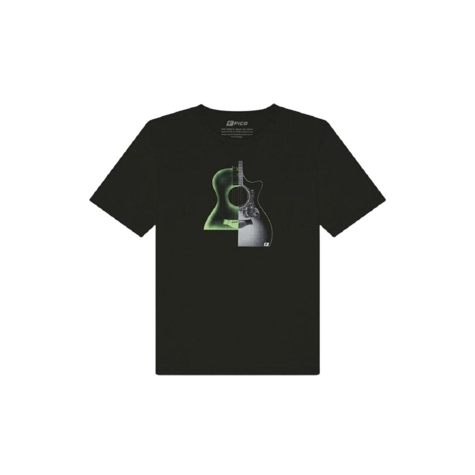 Camiseta Masculina Manga Curta Fico B5013 Preta