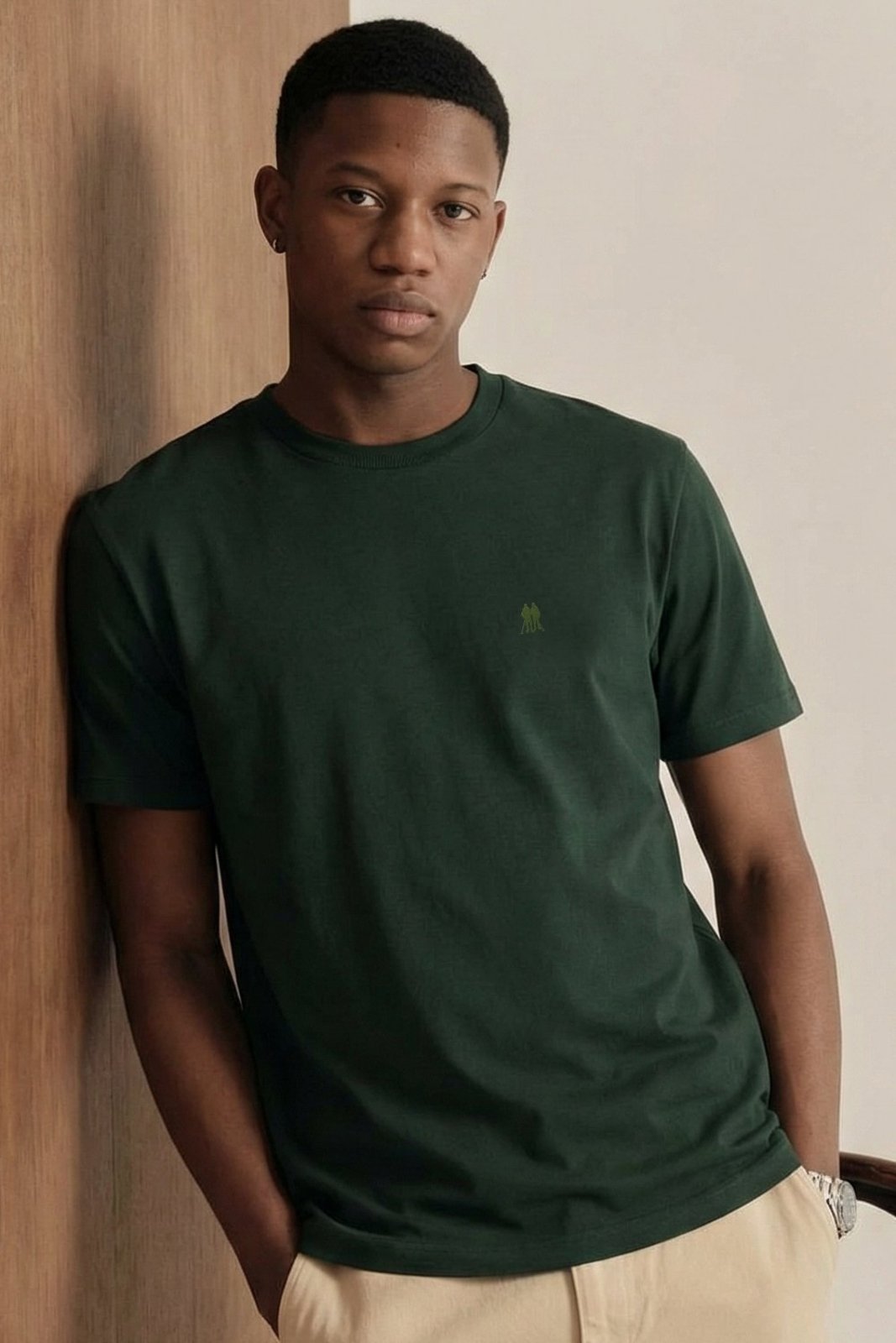 Camiseta Básica Confortável Polo Wear Verde Escuro